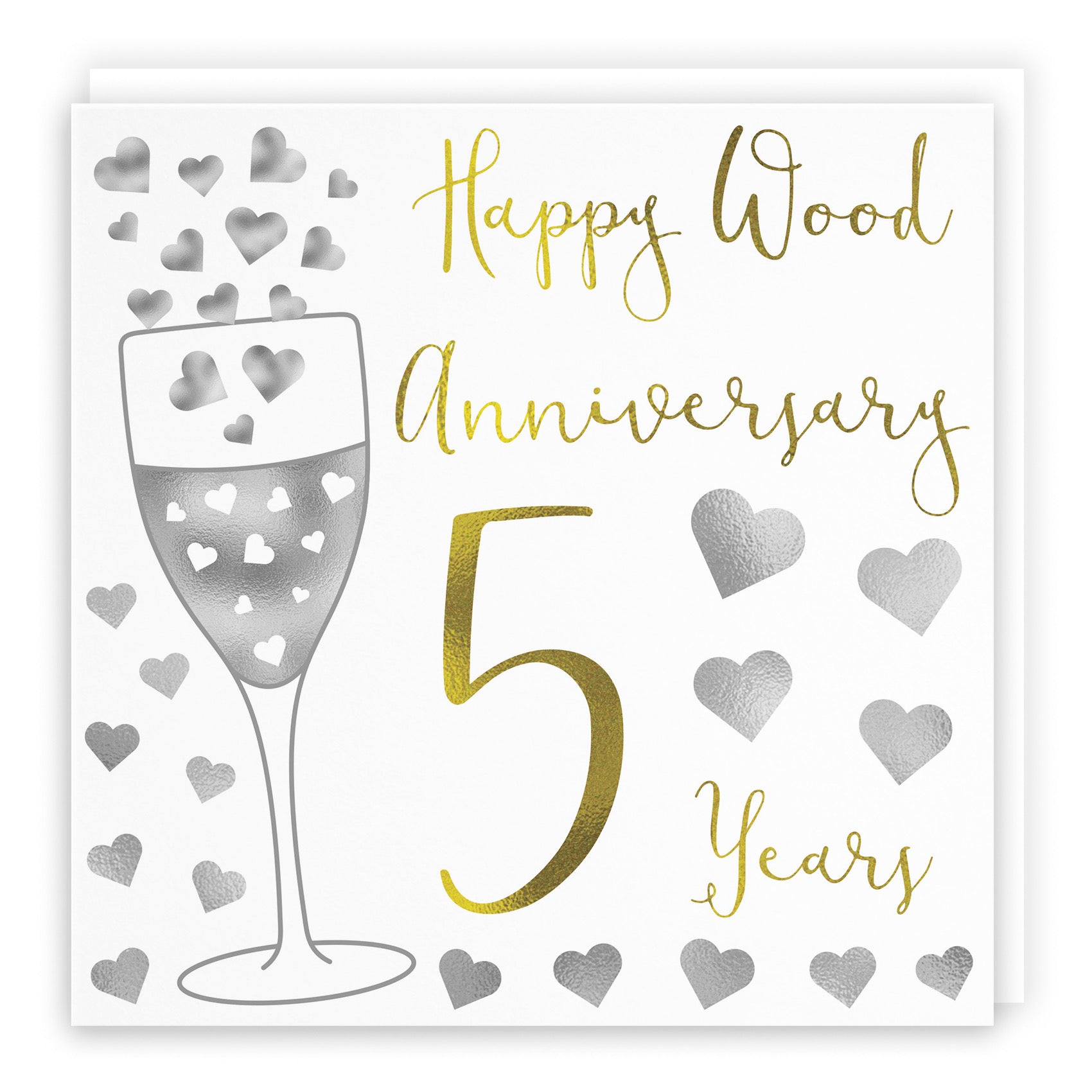 5th Anniversary Card Silver Hearts - Default Title (B07XC3GT3H)