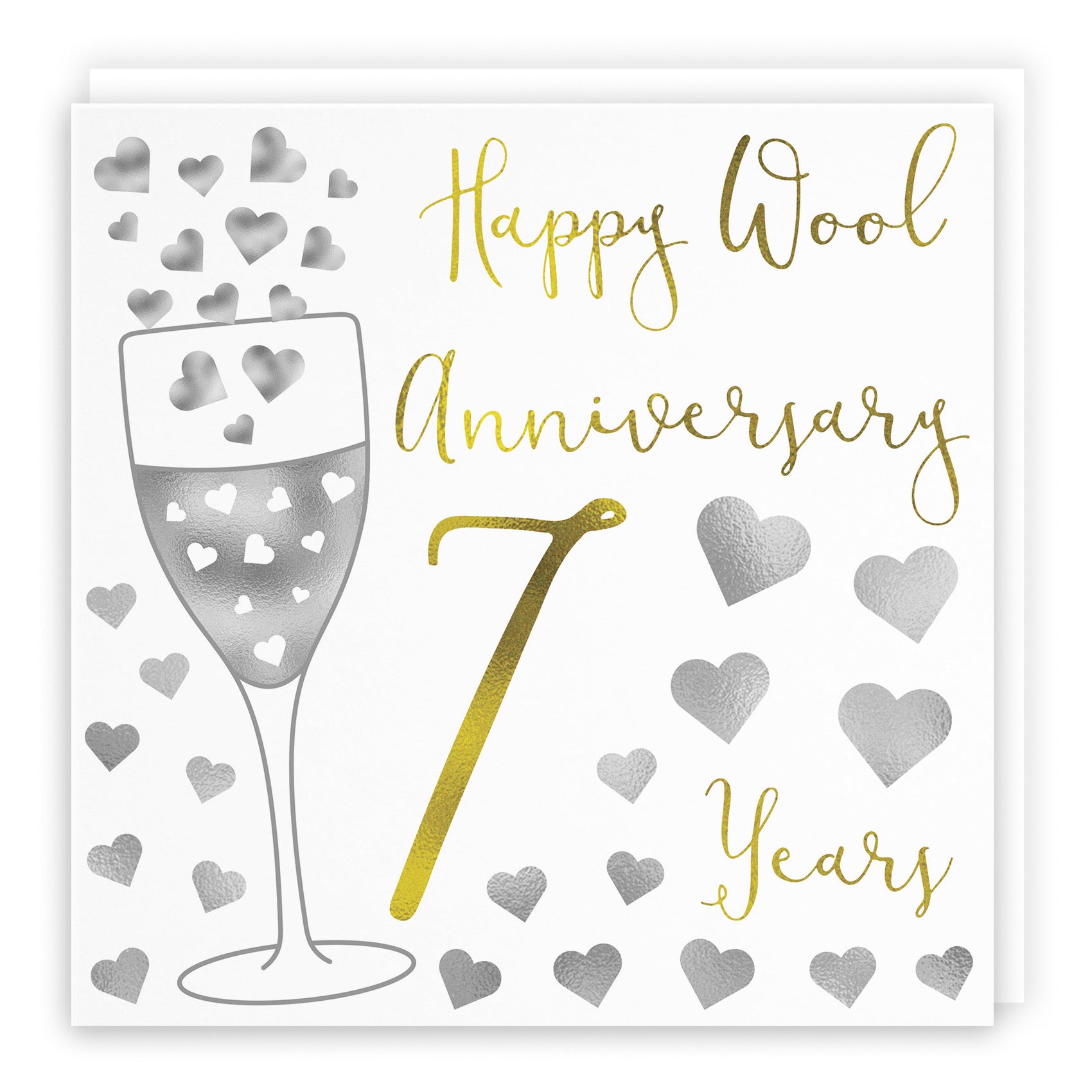 7th Anniversary Card Silver Hearts - Default Title (B07XC3H27D)