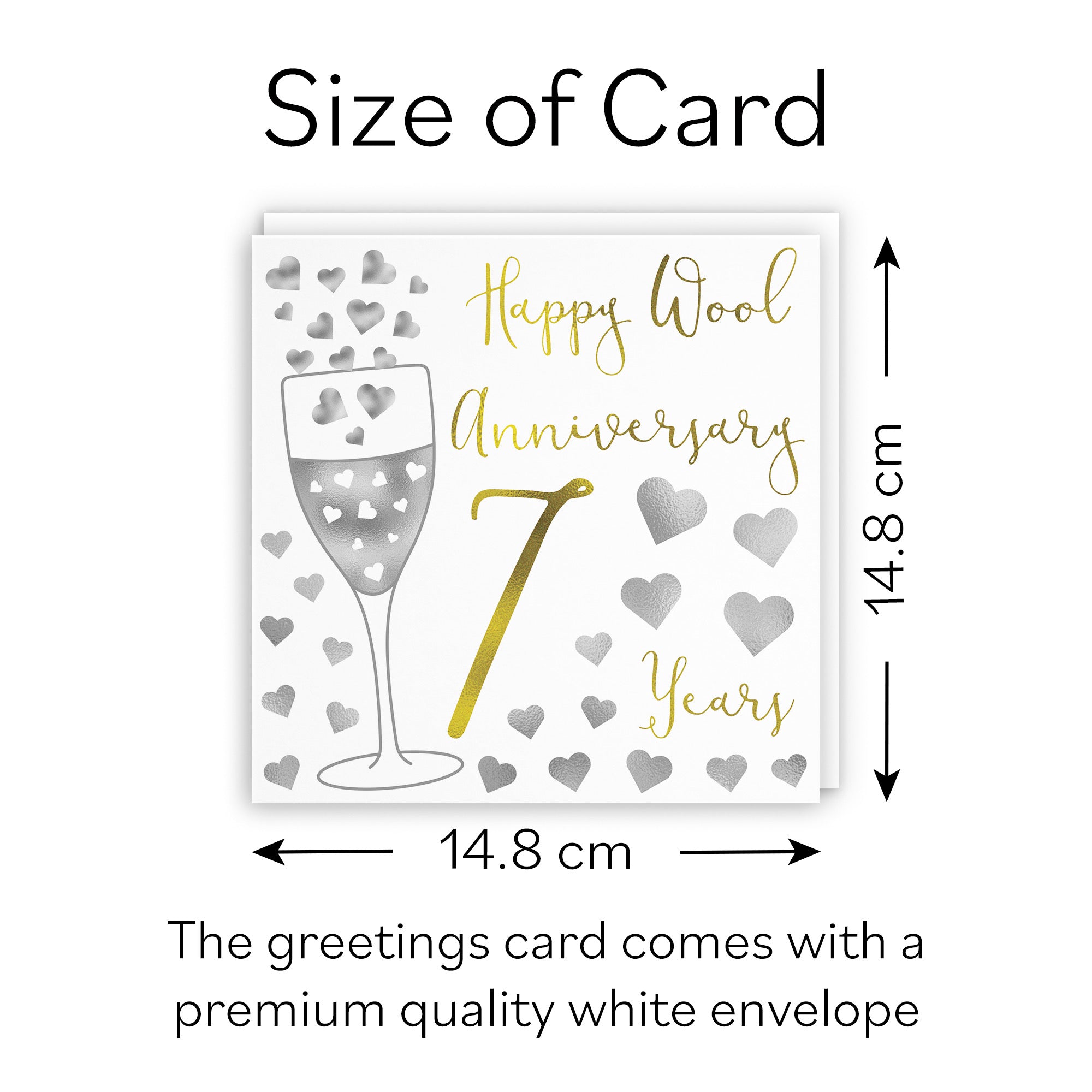 7th Anniversary Card Silver Hearts - Default Title (B07XC3H27D)