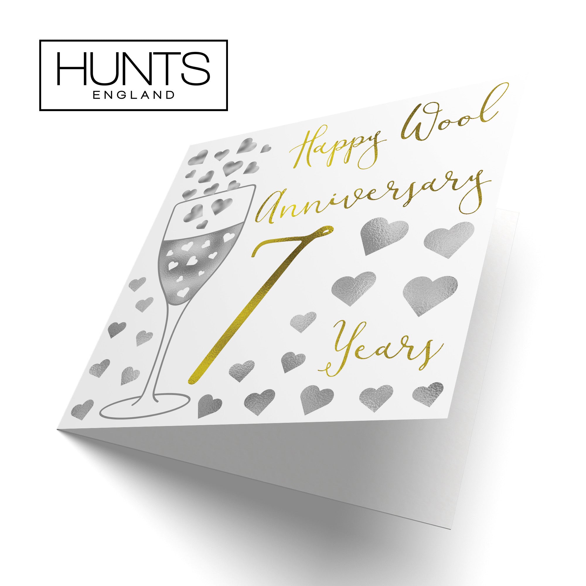 7th Anniversary Card Silver Hearts - Default Title (B07XC3H27D)