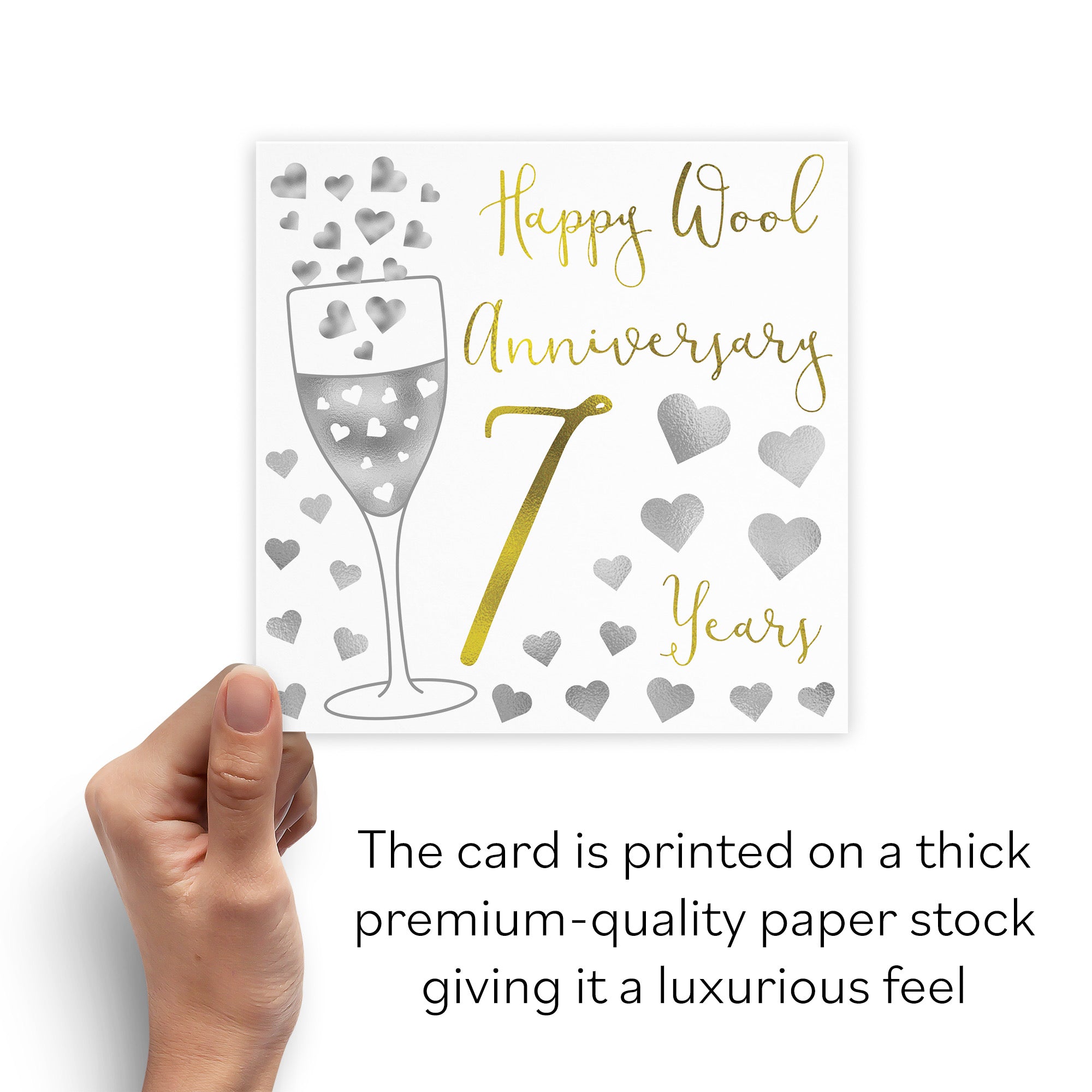 7th Anniversary Card Silver Hearts - Default Title (B07XC3H27D)