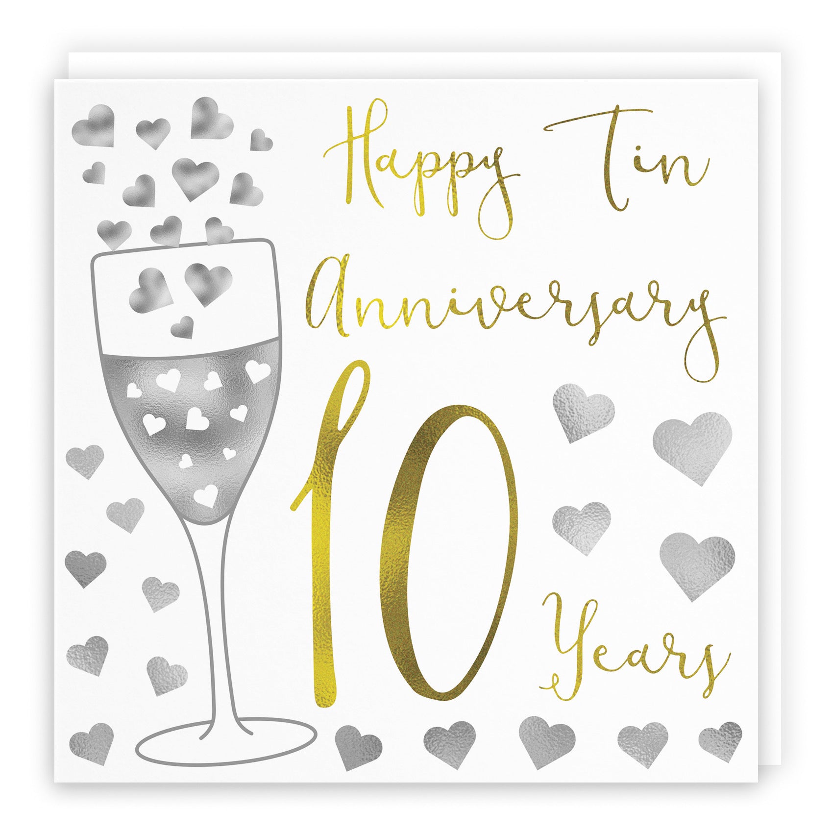 10th Anniversary Card Silver Hearts - Default Title (B07XF5TM8H)