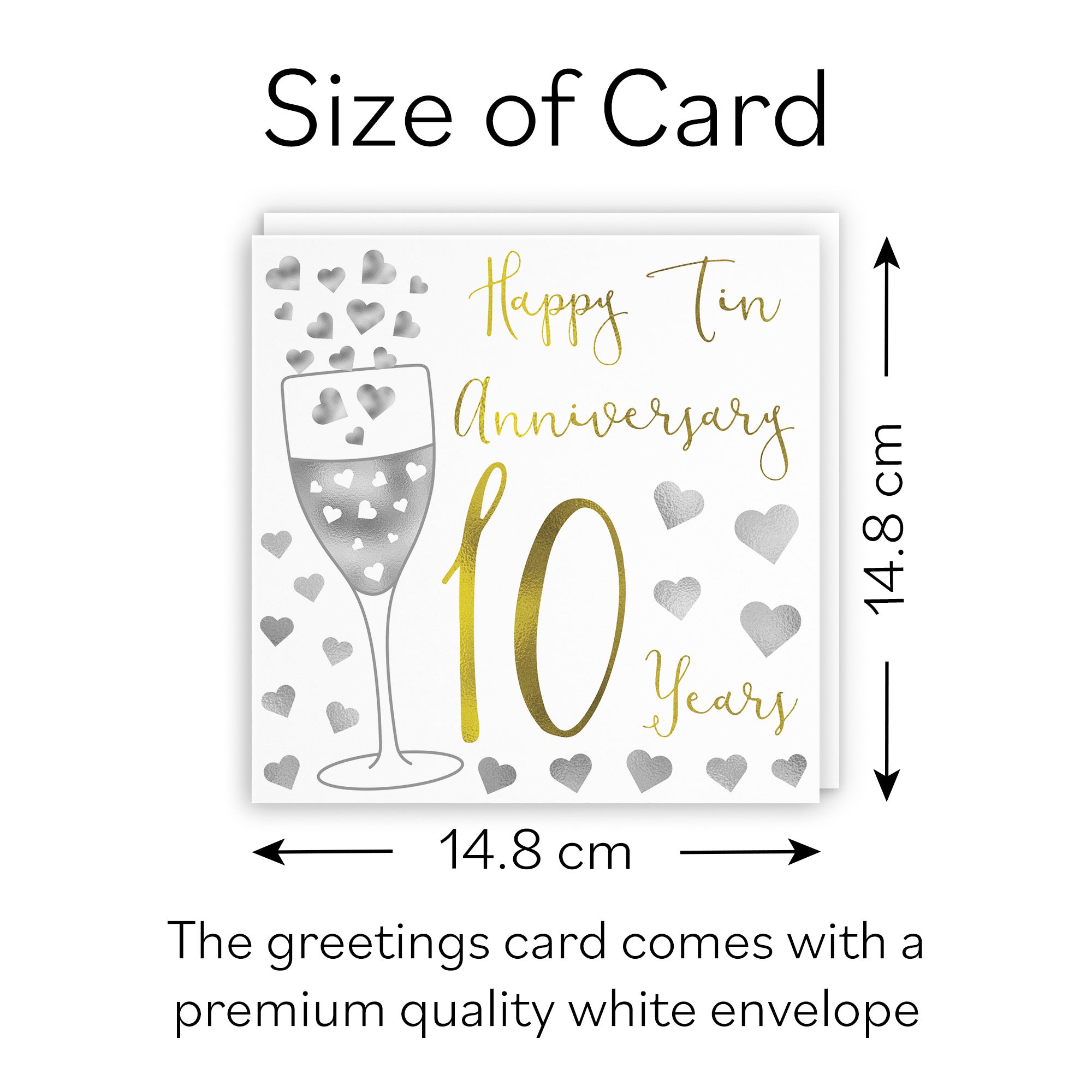 10th Anniversary Card Silver Hearts - Default Title (B07XF5TM8H)