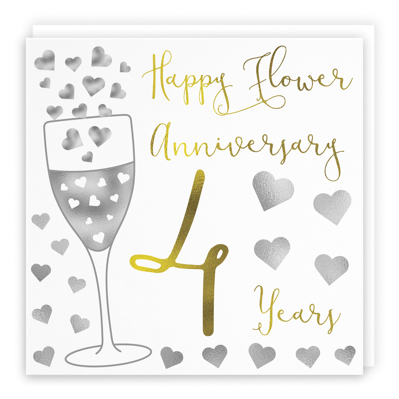 4th Anniversary Card Silver Hearts - Default Title (B07XF6CFJH)