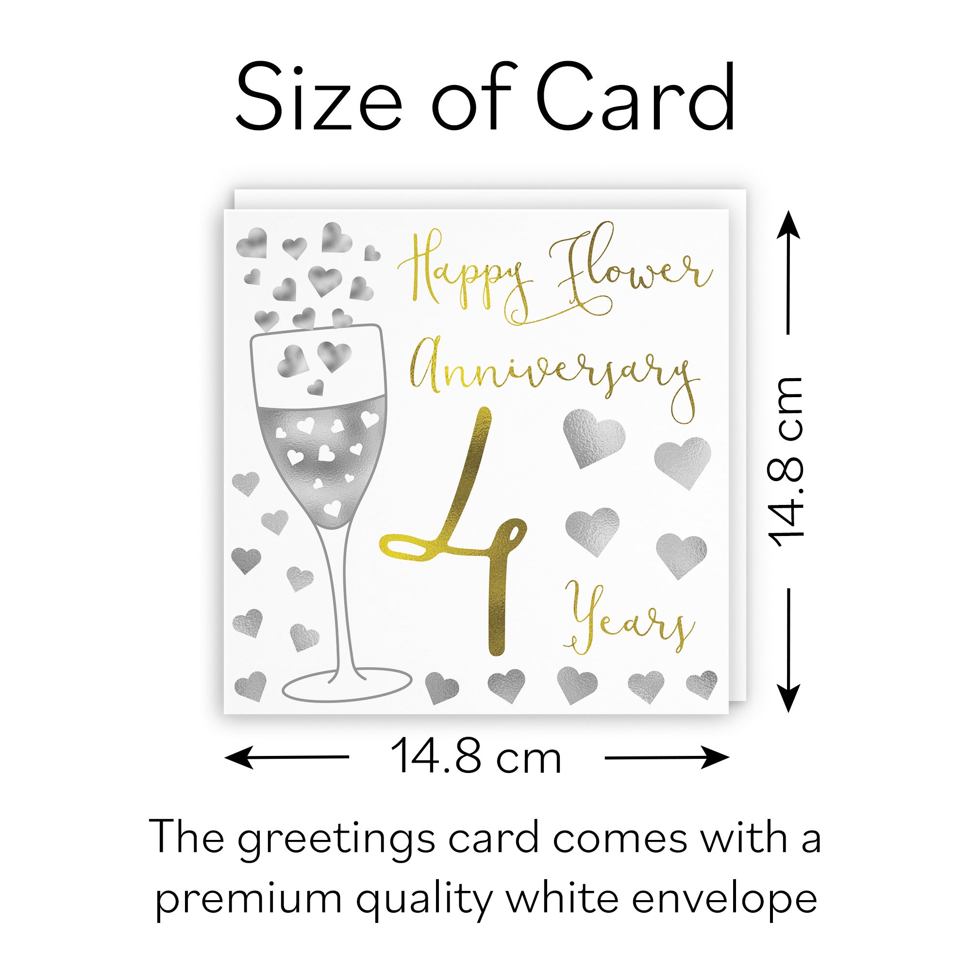 4th Anniversary Card Silver Hearts - Default Title (B07XF6CFJH)