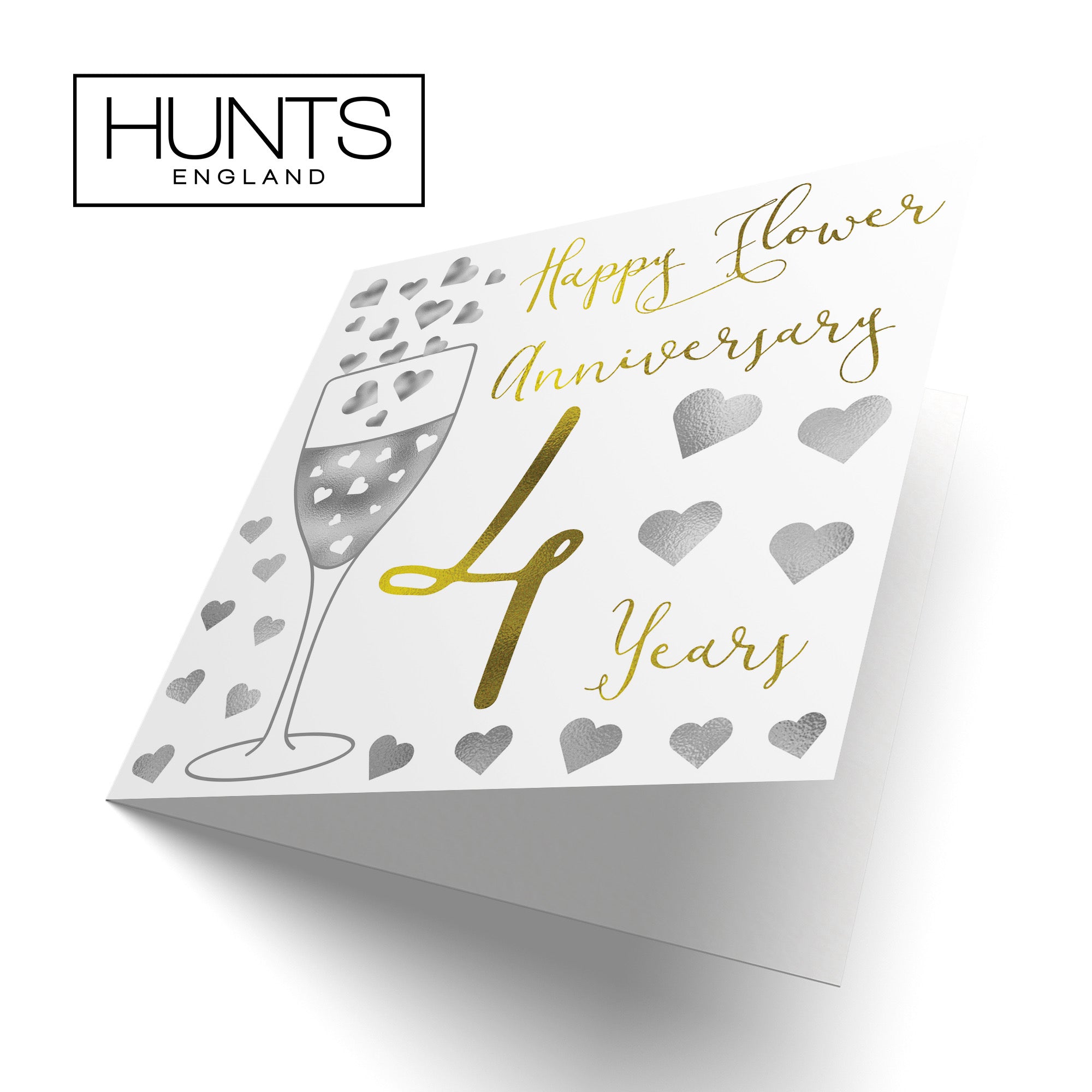 4th Anniversary Card Silver Hearts - Default Title (B07XF6CFJH)