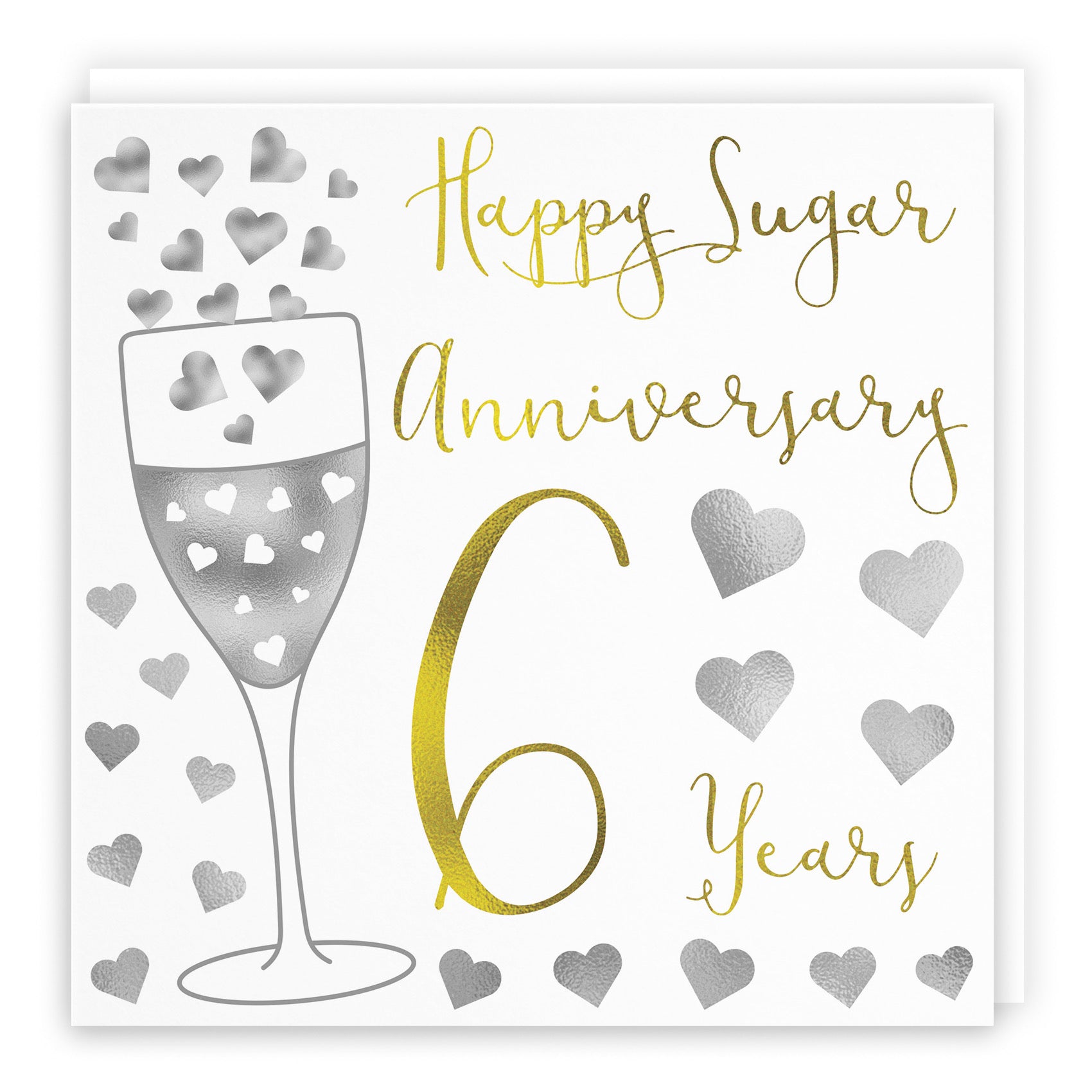 6th Anniversary Card Silver Hearts - Default Title (B07XF8SNM1)