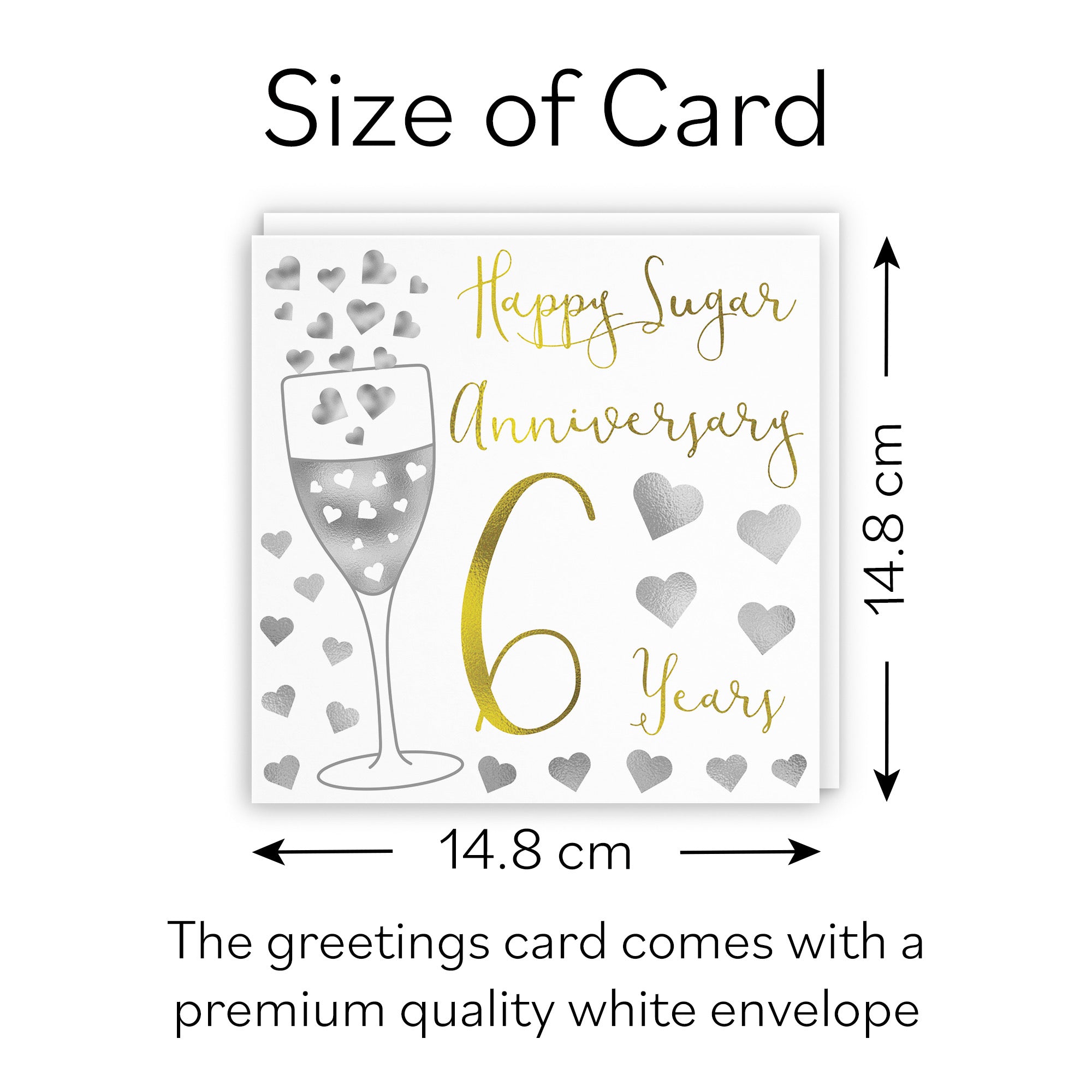 6th Anniversary Card Silver Hearts - Default Title (B07XF8SNM1)