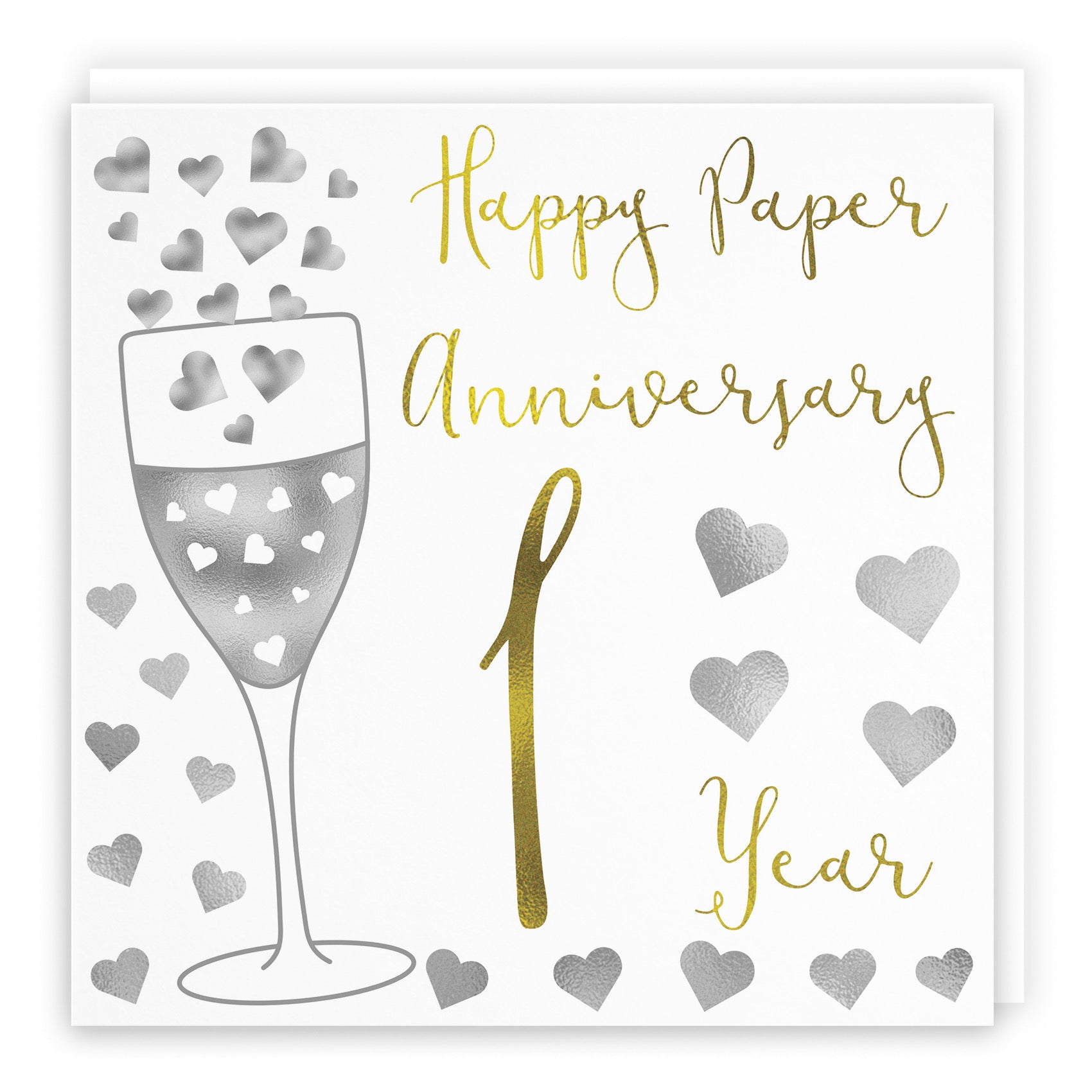 1st Anniversary Card Silver Hearts - Default Title (B07XG67W13)