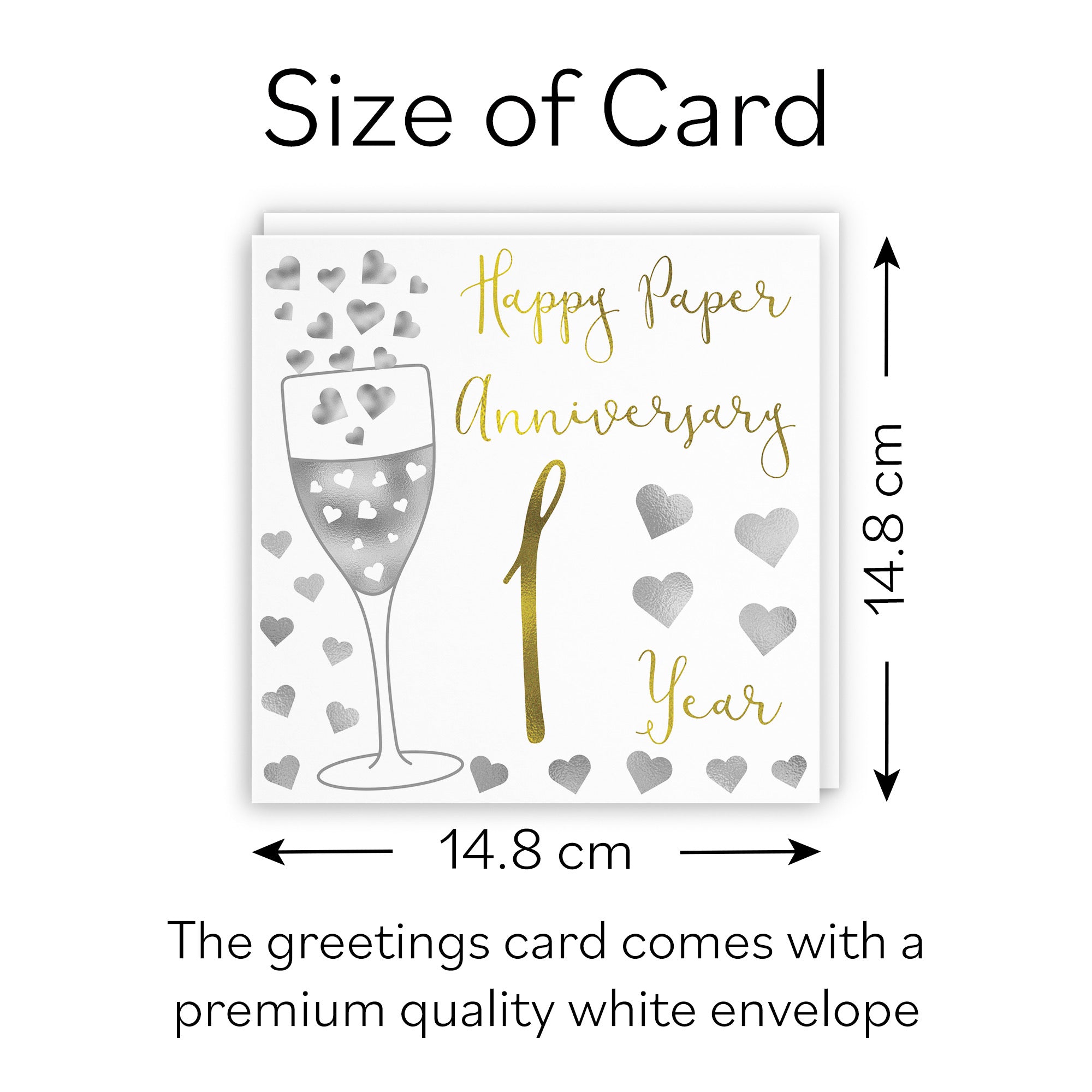 1st Anniversary Card Silver Hearts - Default Title (B07XG67W13)