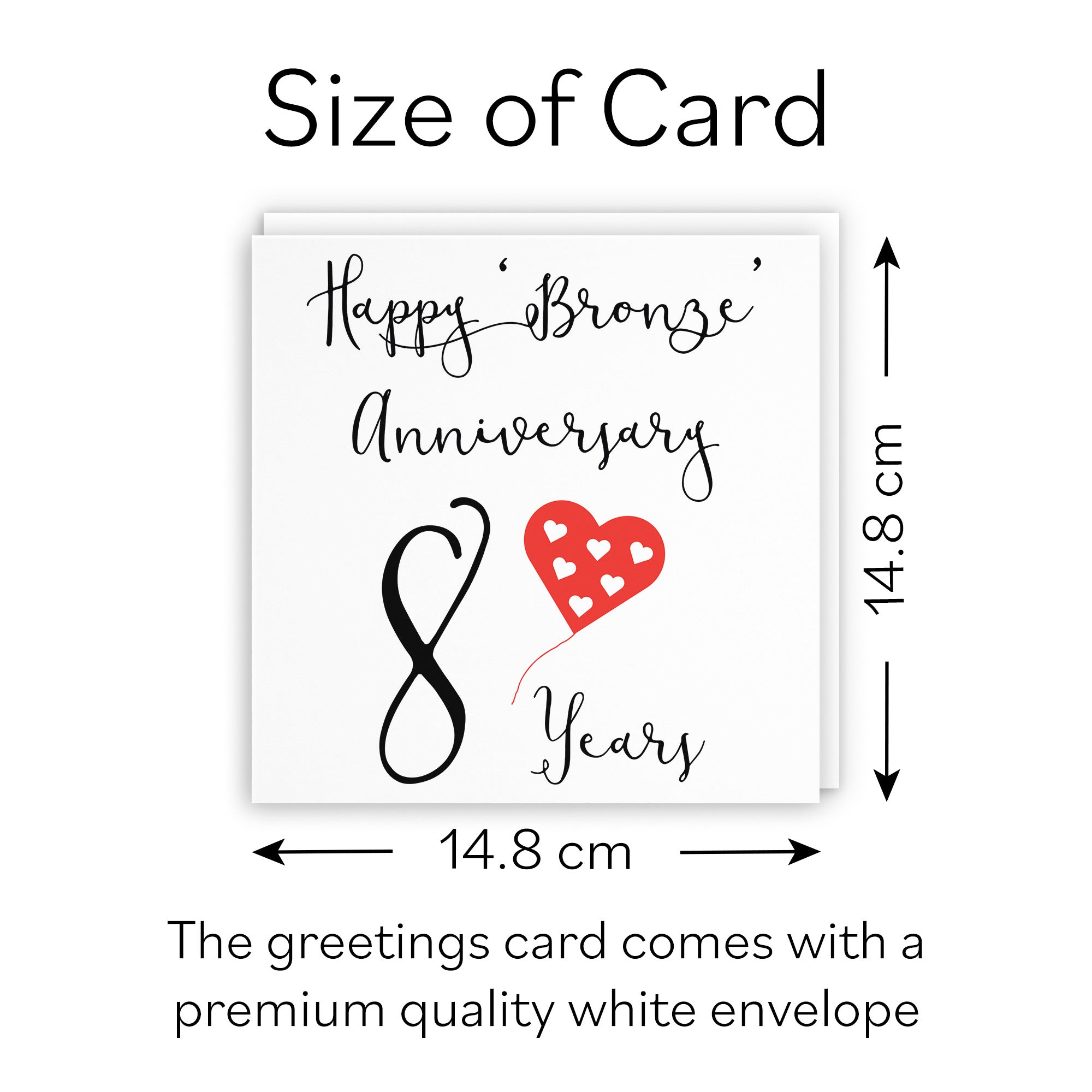 8th Anniversary Card Red Heart - Default Title (B086LKCW5F)