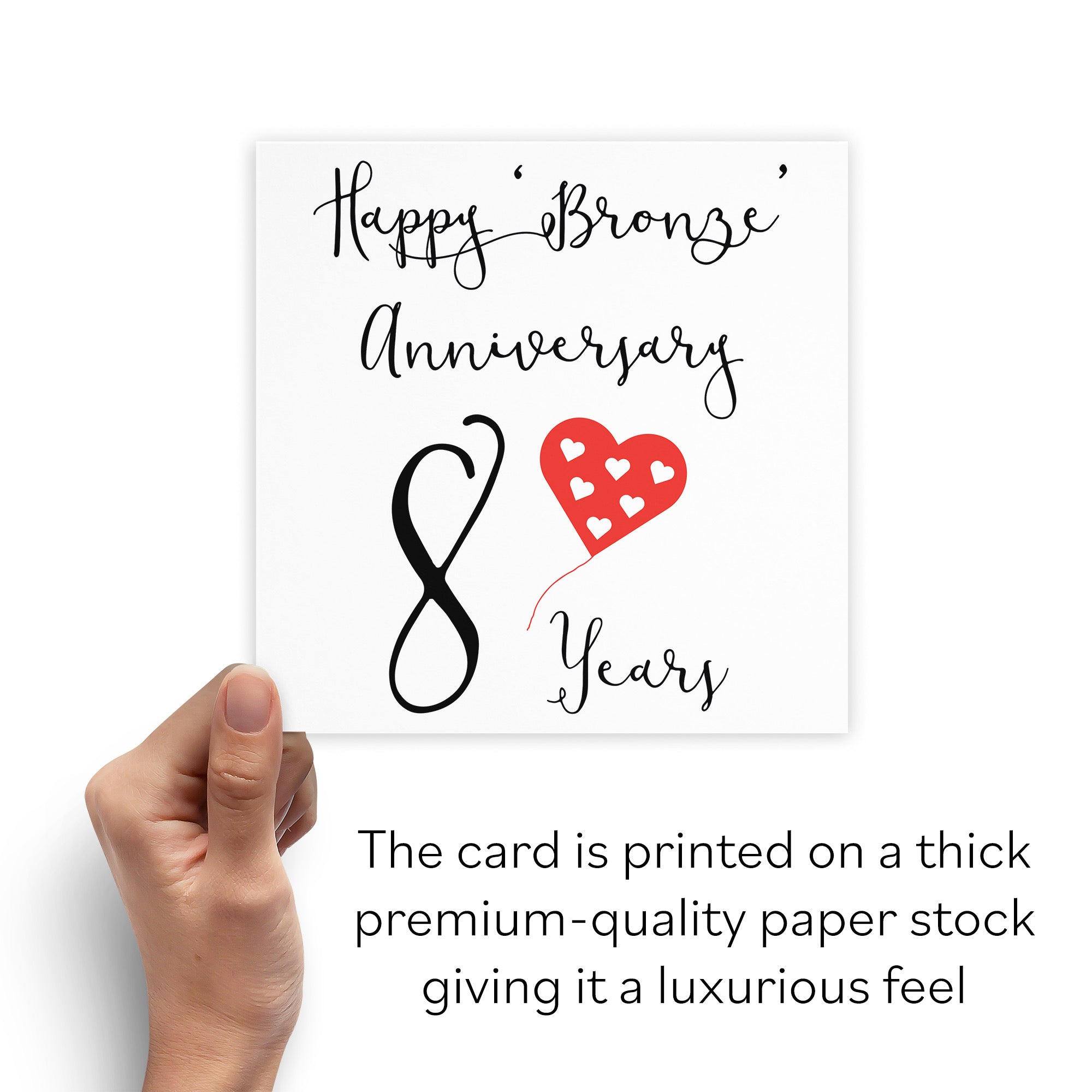 8th Anniversary Card Red Heart - Default Title (B086LKCW5F)