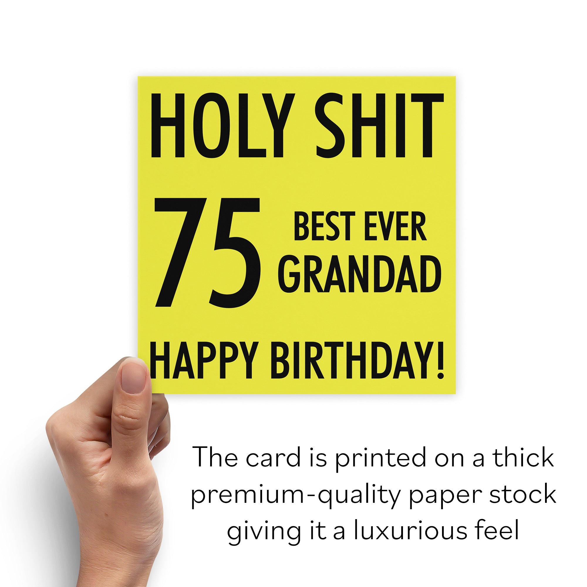 75th Grandad Birthday Card Holy Shit - Default Title (B086Q4J2KZ)