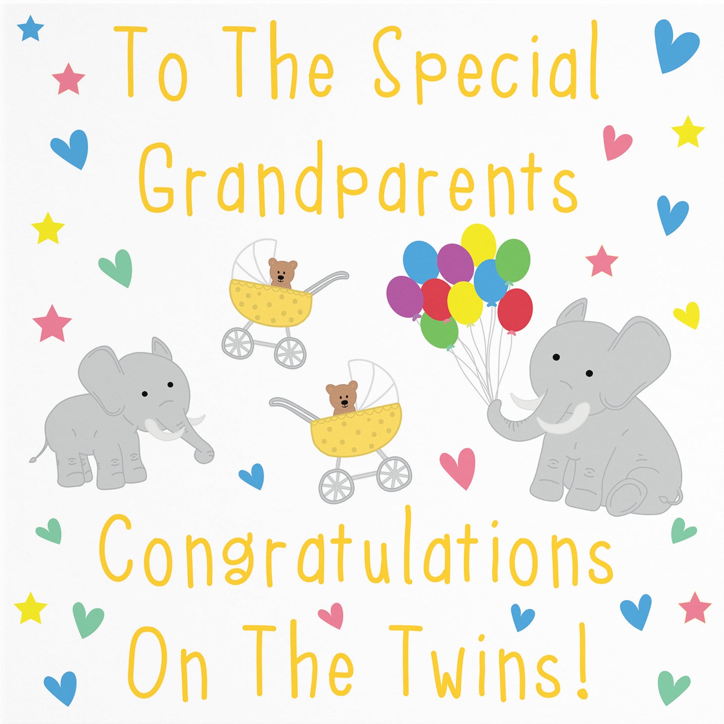 Congratulations New Baby Twins Card For The Grandparents Iconic - Default Title (B086Z7FLVW)