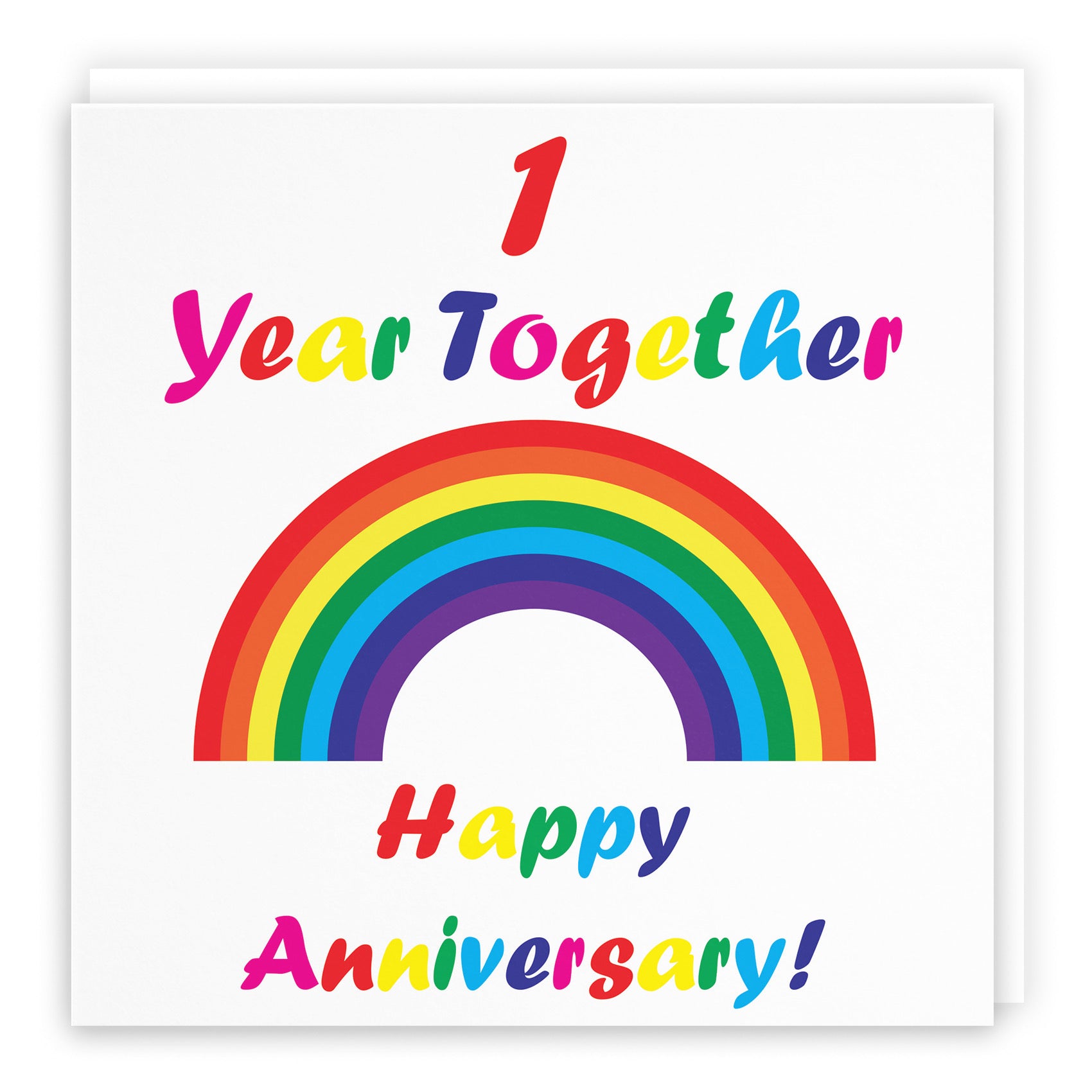 1st Anniversary LGBT Same Sex Card Rainbow - Default Title (B086Z9P47W)