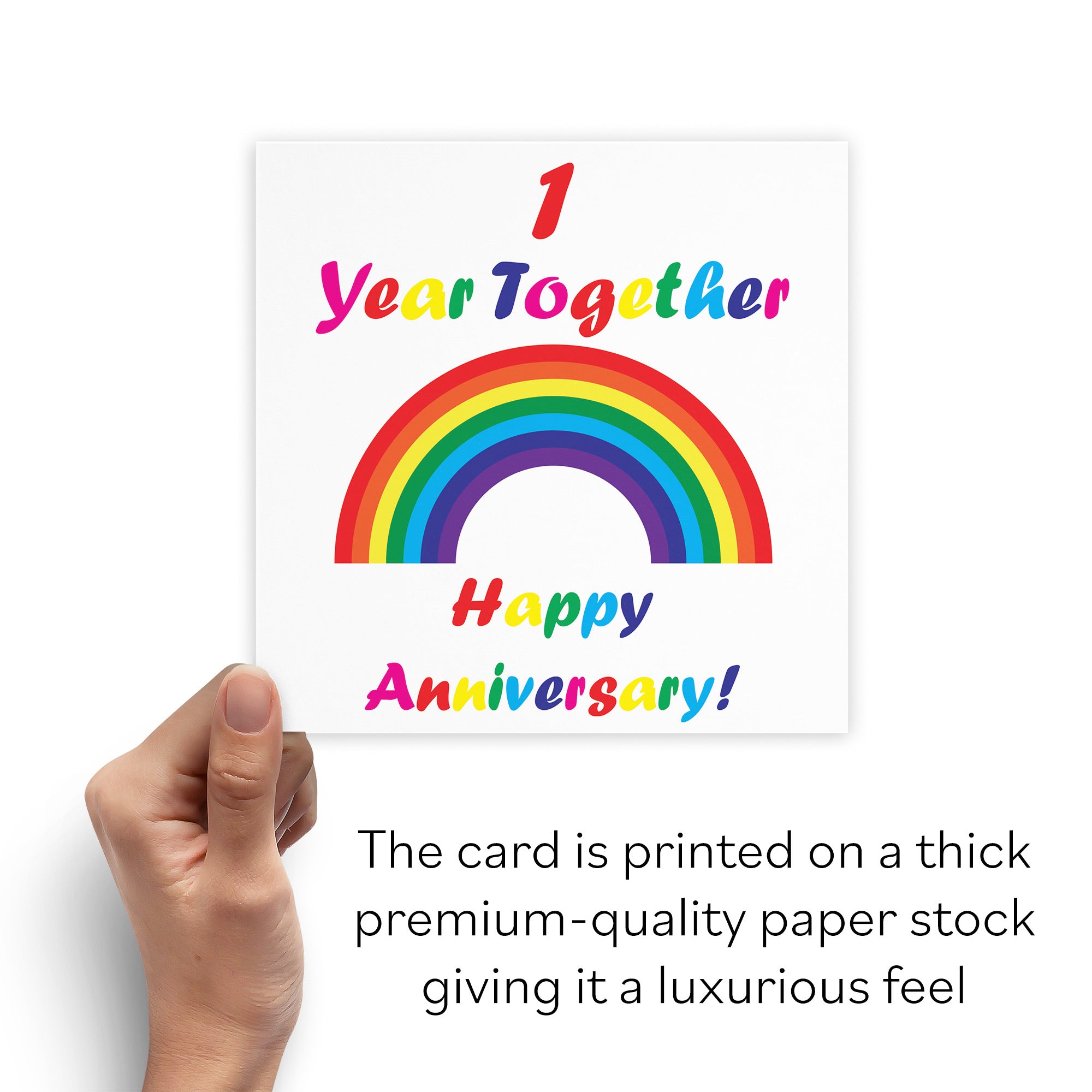 1st Anniversary LGBT Same Sex Card Rainbow - Default Title (B086Z9P47W)