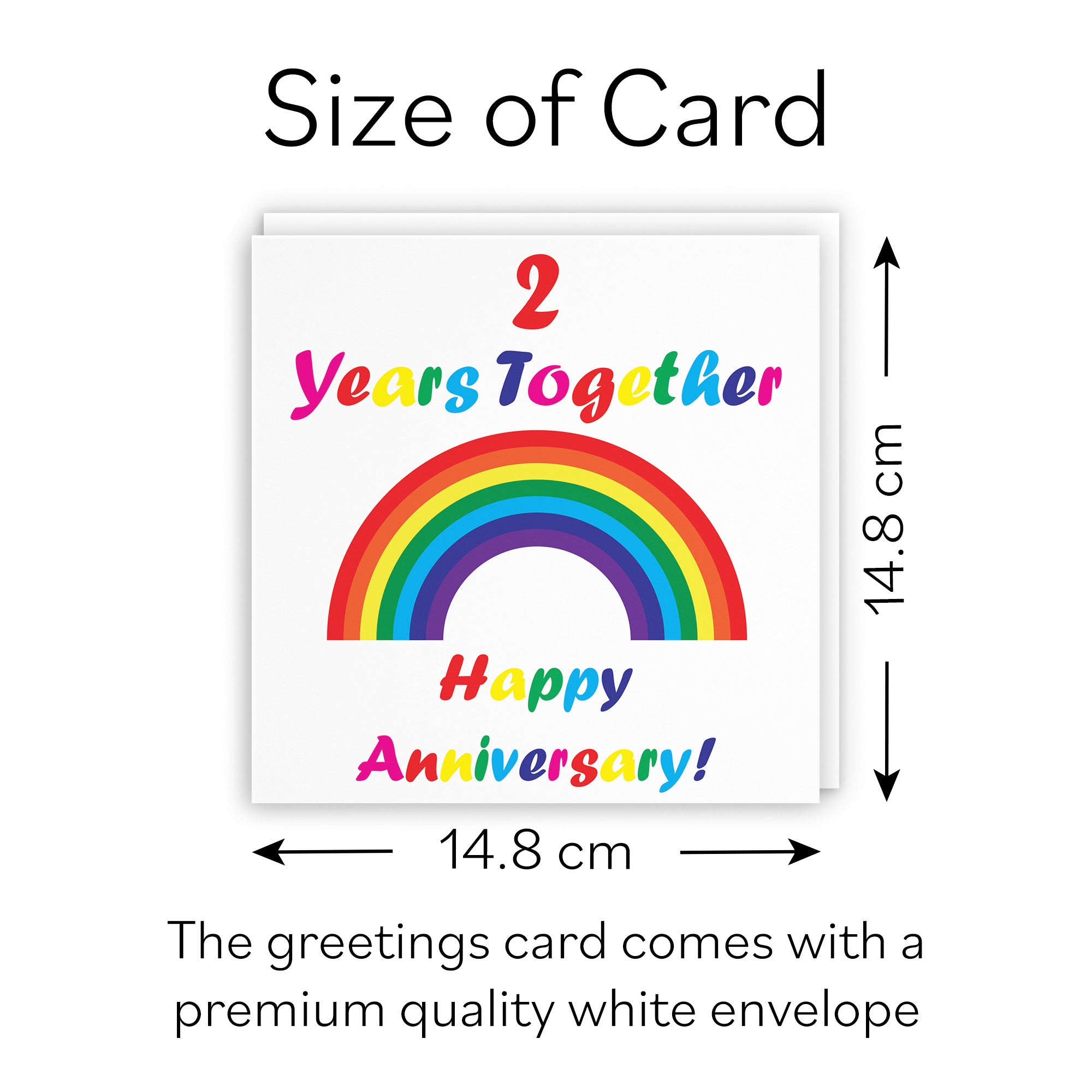 2nd Anniversary LGBT Same Sex Card Rainbow - Default Title (B086ZCQKW9)