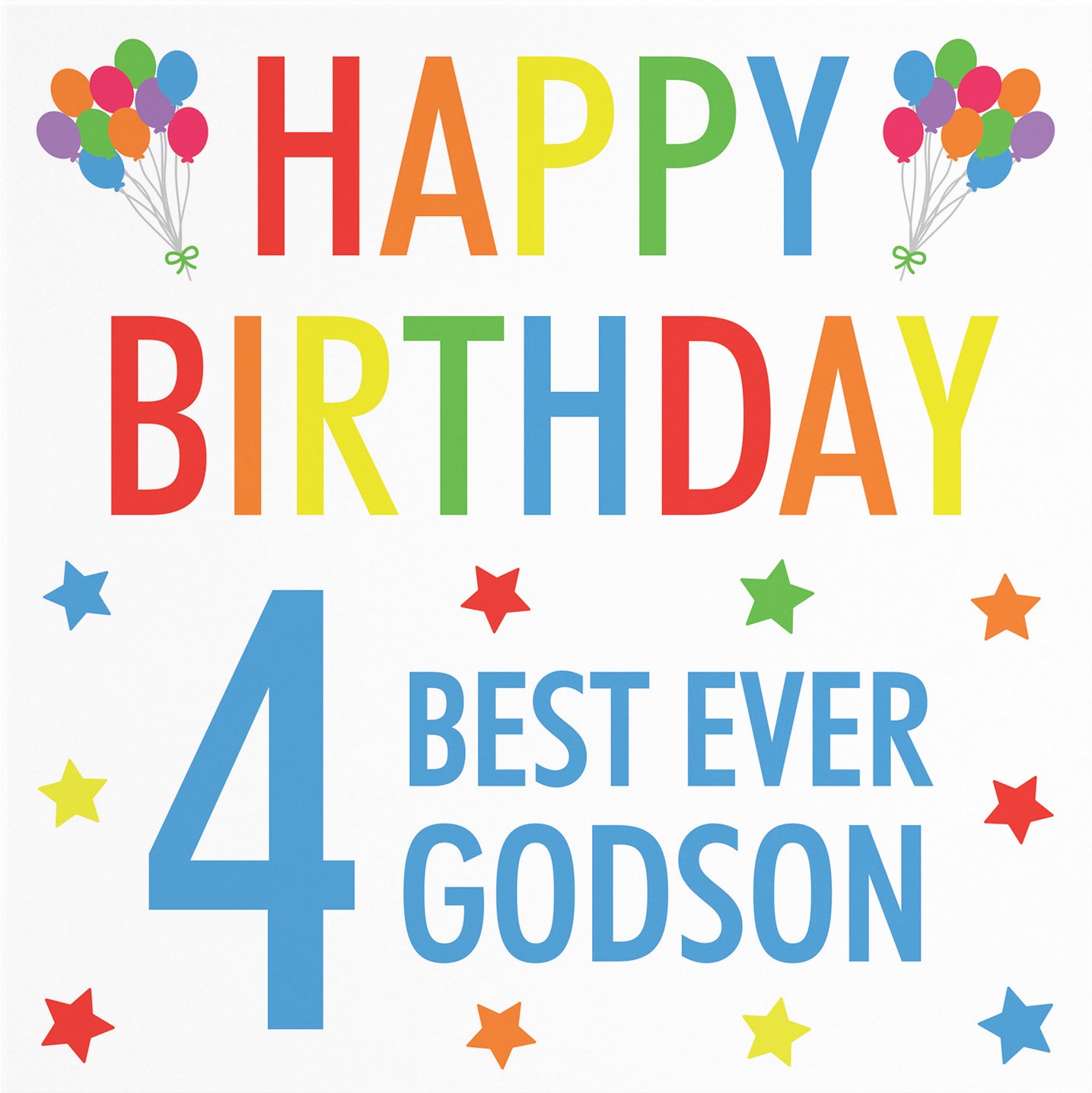 4th Godson Birthday Card Colourful - Default Title (B0885H5BXP)