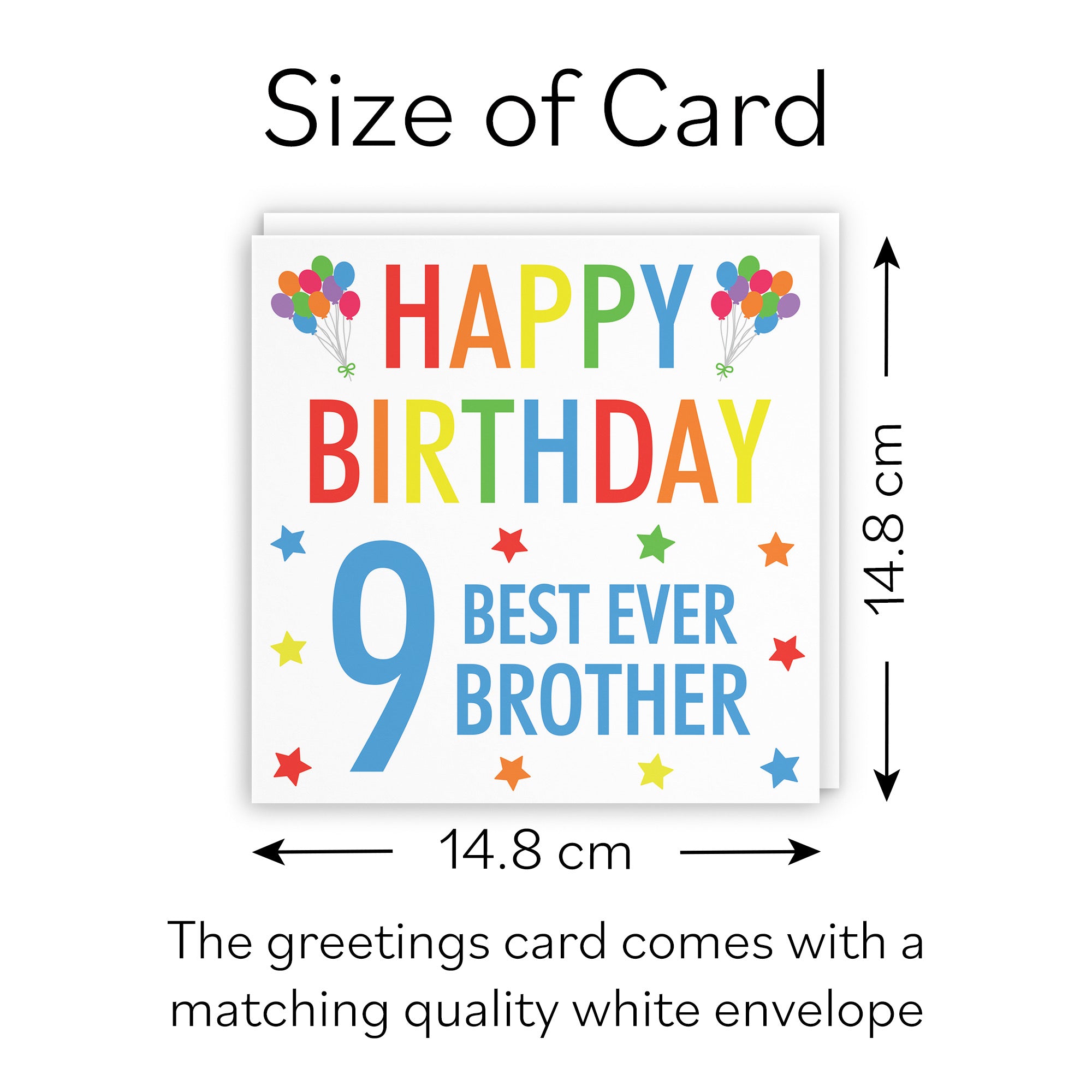 9th Brother Birthday Card Colourful - Default Title (B0885Y1B9S)