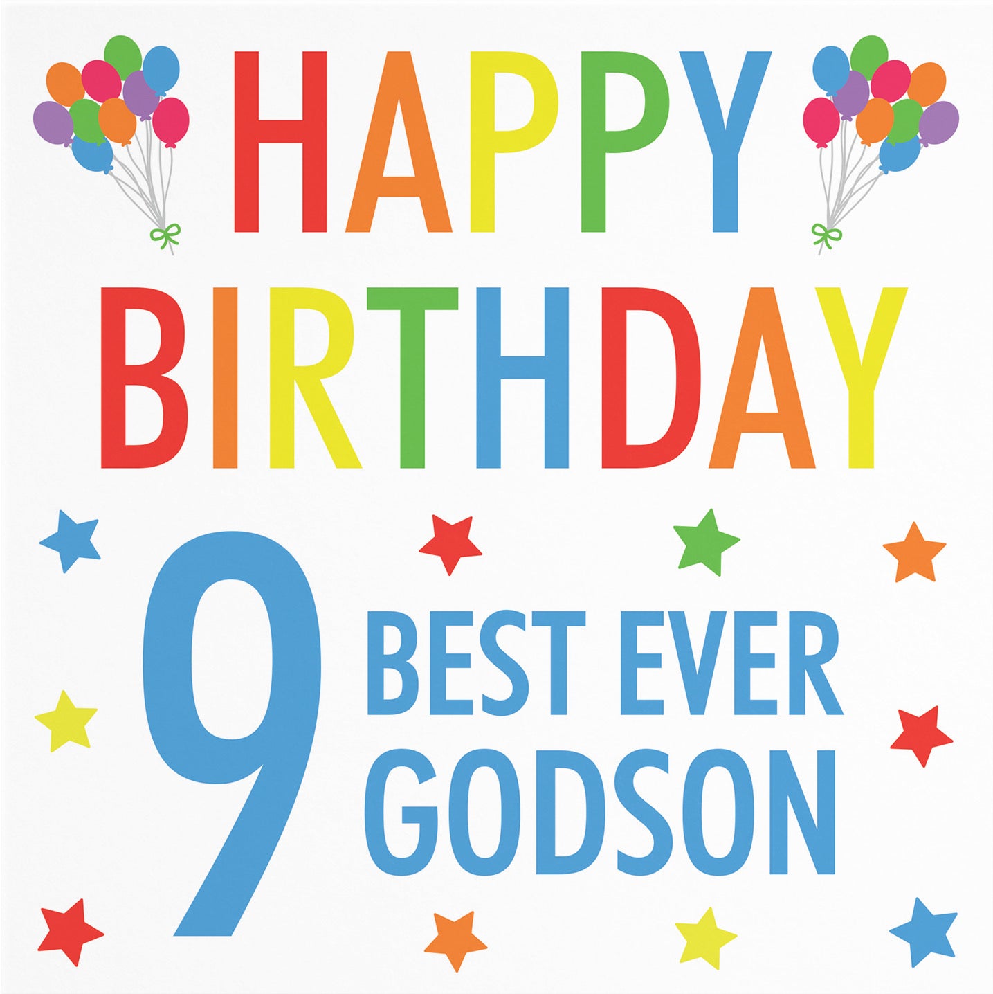 9th Godson Birthday Card Colourful - Default Title (B0886G49KY)