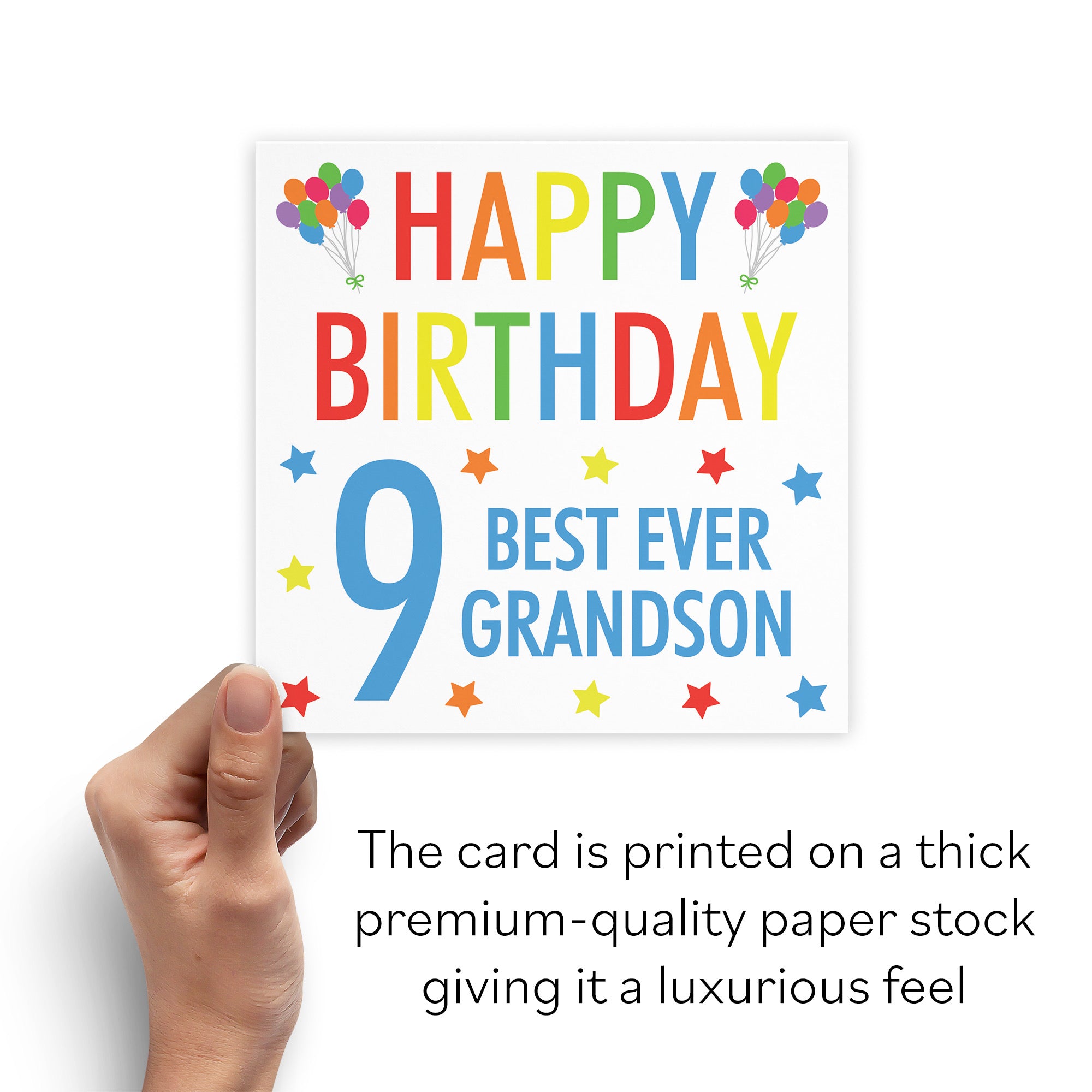 9th Grandson Birthday Card Colourful - Default Title (B0886GP6TV)