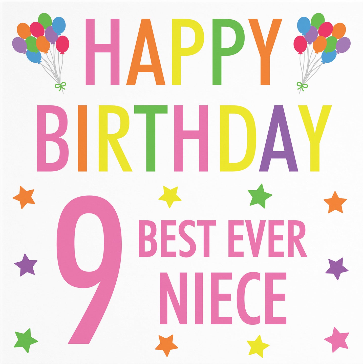 9th Niece Birthday Card Colourful - Default Title (B08881X68N)