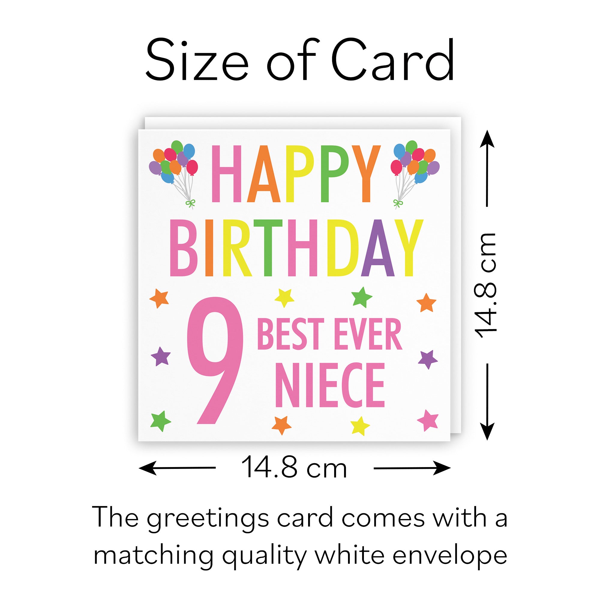 9th Niece Birthday Card Colourful - Default Title (B08881X68N)