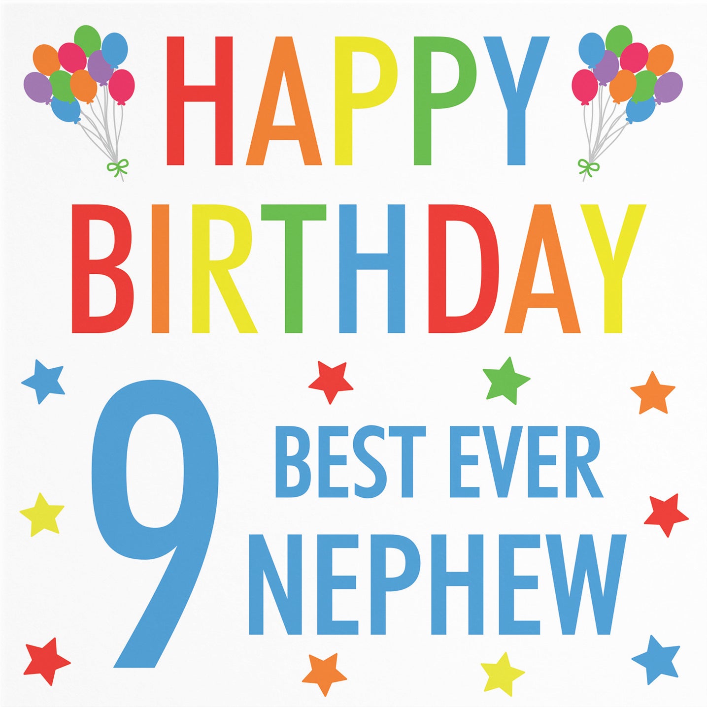 9th Nephew Birthday Card Colourful - Default Title (B08884LRYD)