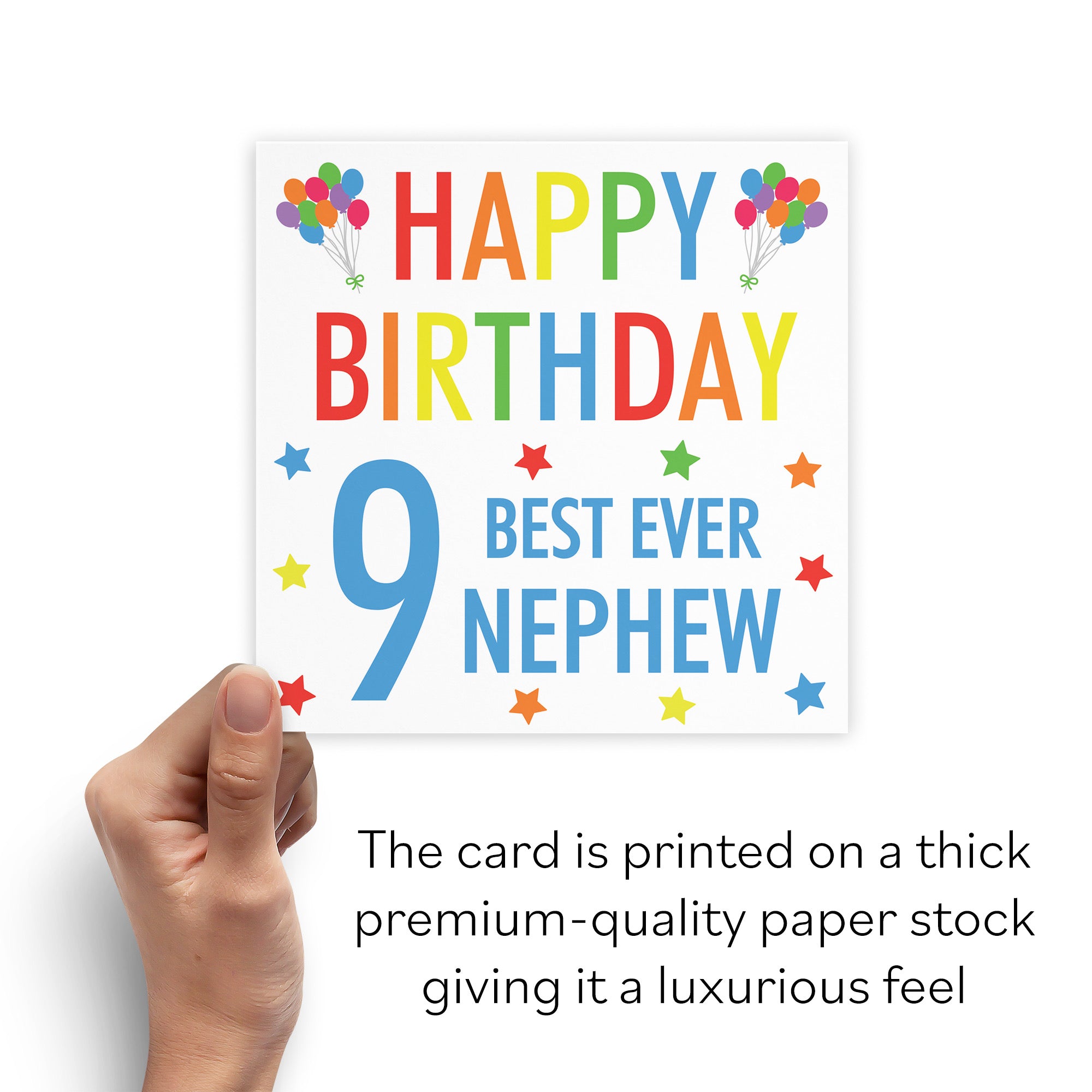 9th Nephew Birthday Card Colourful - Default Title (B08884LRYD)