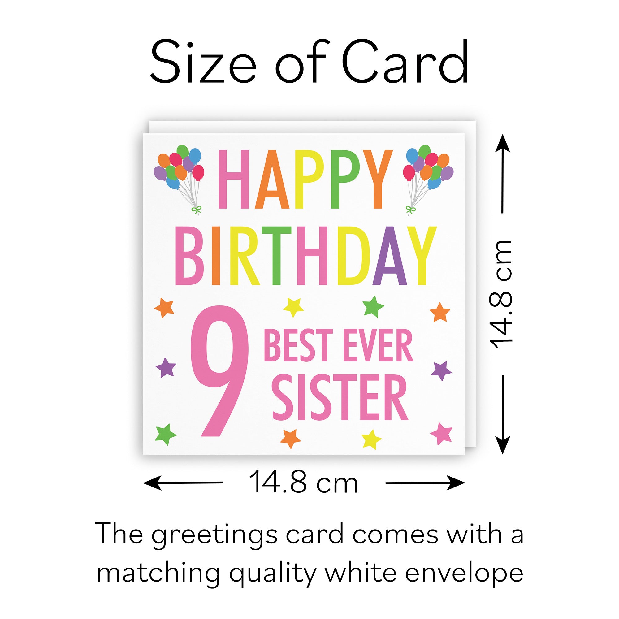 9th Sister Birthday Card Colourful - Default Title (B08886KC92)