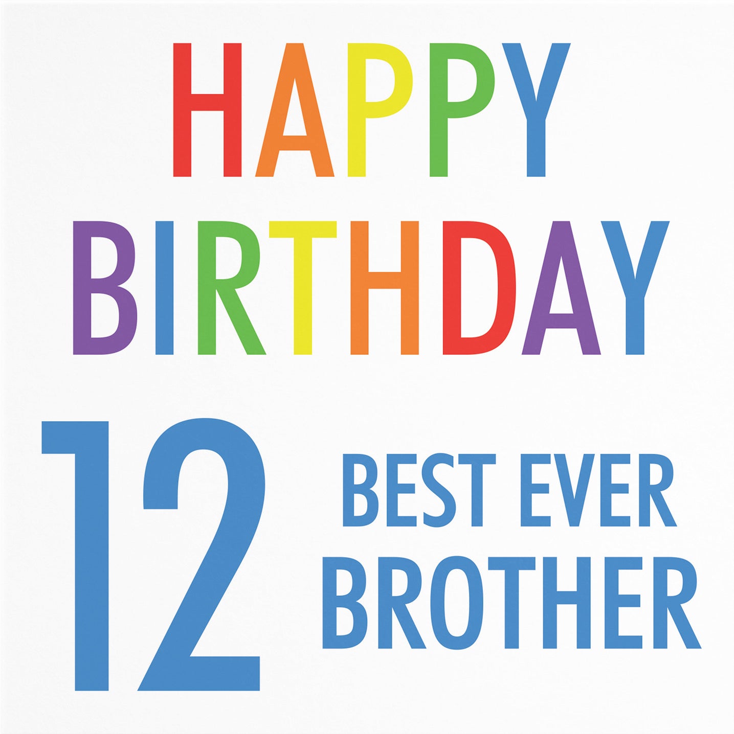 12th Brother Birthday Card Colourful - Default Title (B088B4YPY4)