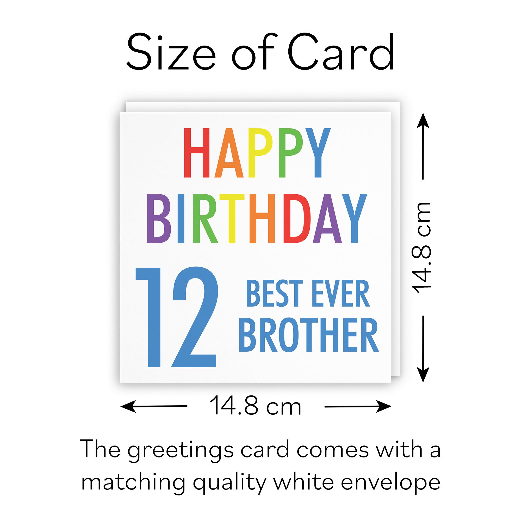 12th Brother Birthday Card Colourful - Default Title (B088B4YPY4)