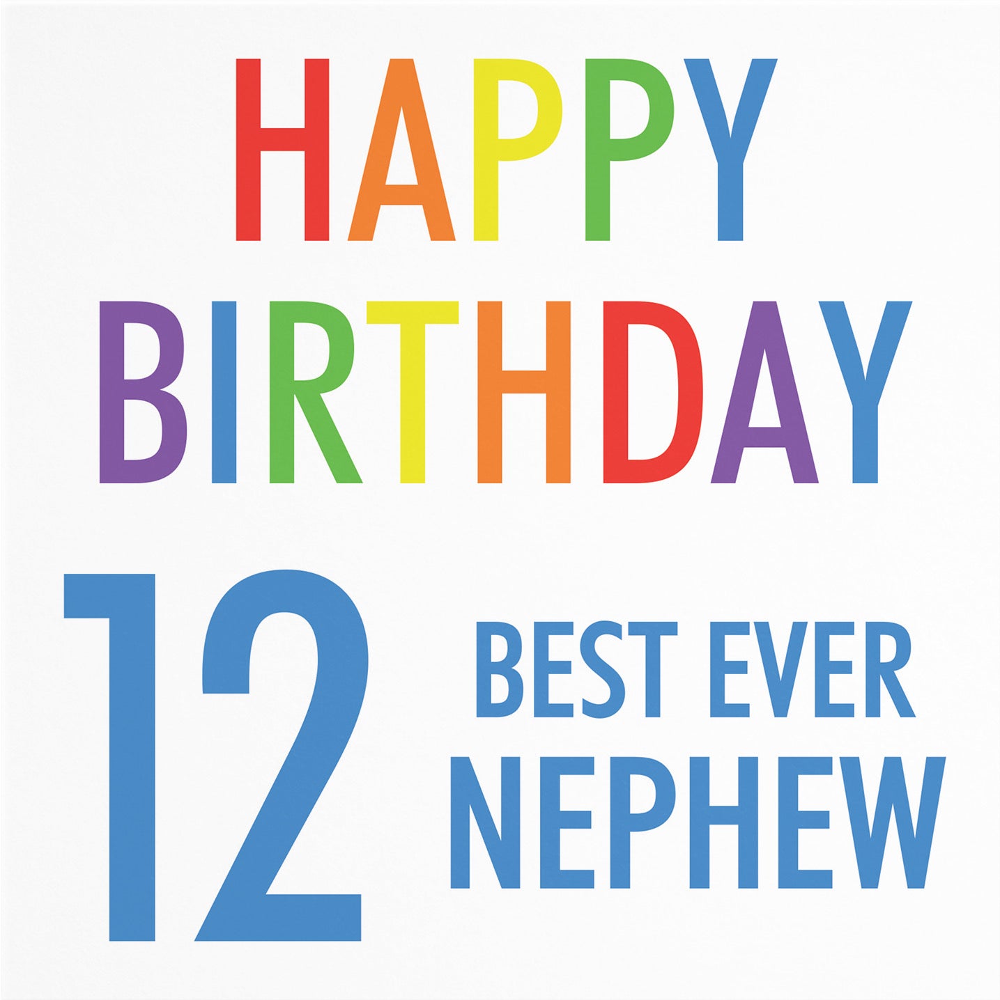 12th Nephew Birthday Card Colourful - Default Title (B088BHJZVJ)