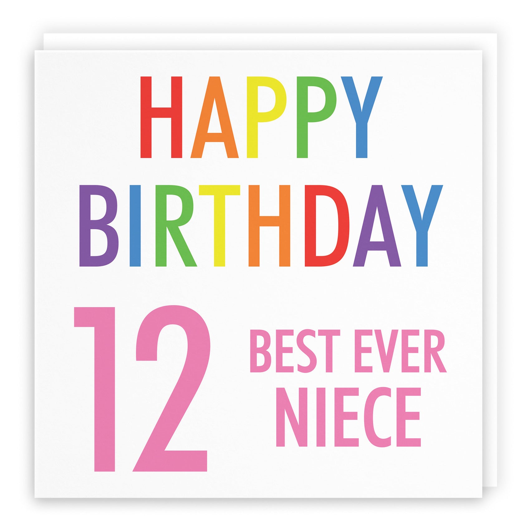 12th Niece Birthday Card Colourful - Default Title (B088BMYDB4)