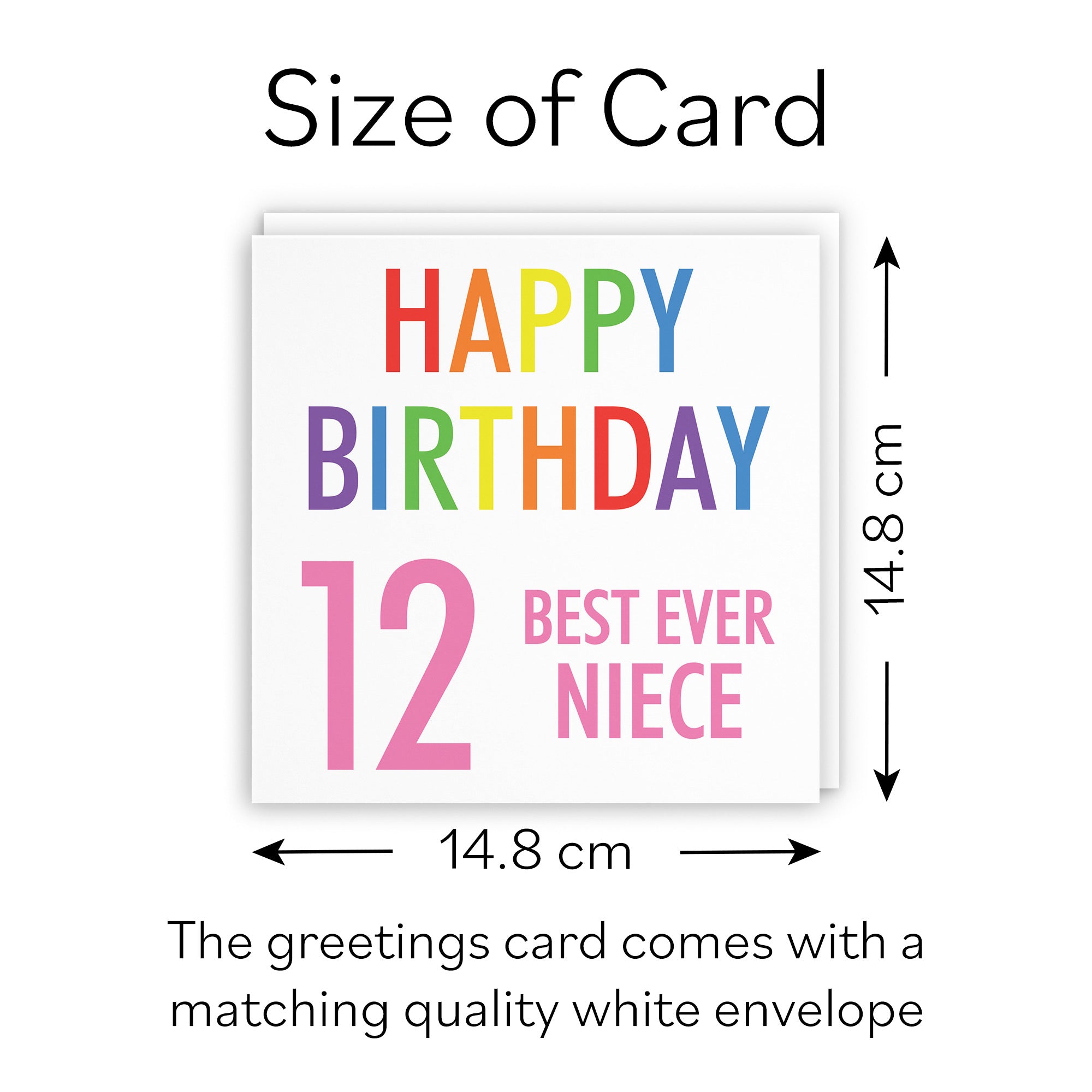 12th Niece Birthday Card Colourful - Default Title (B088BMYDB4)