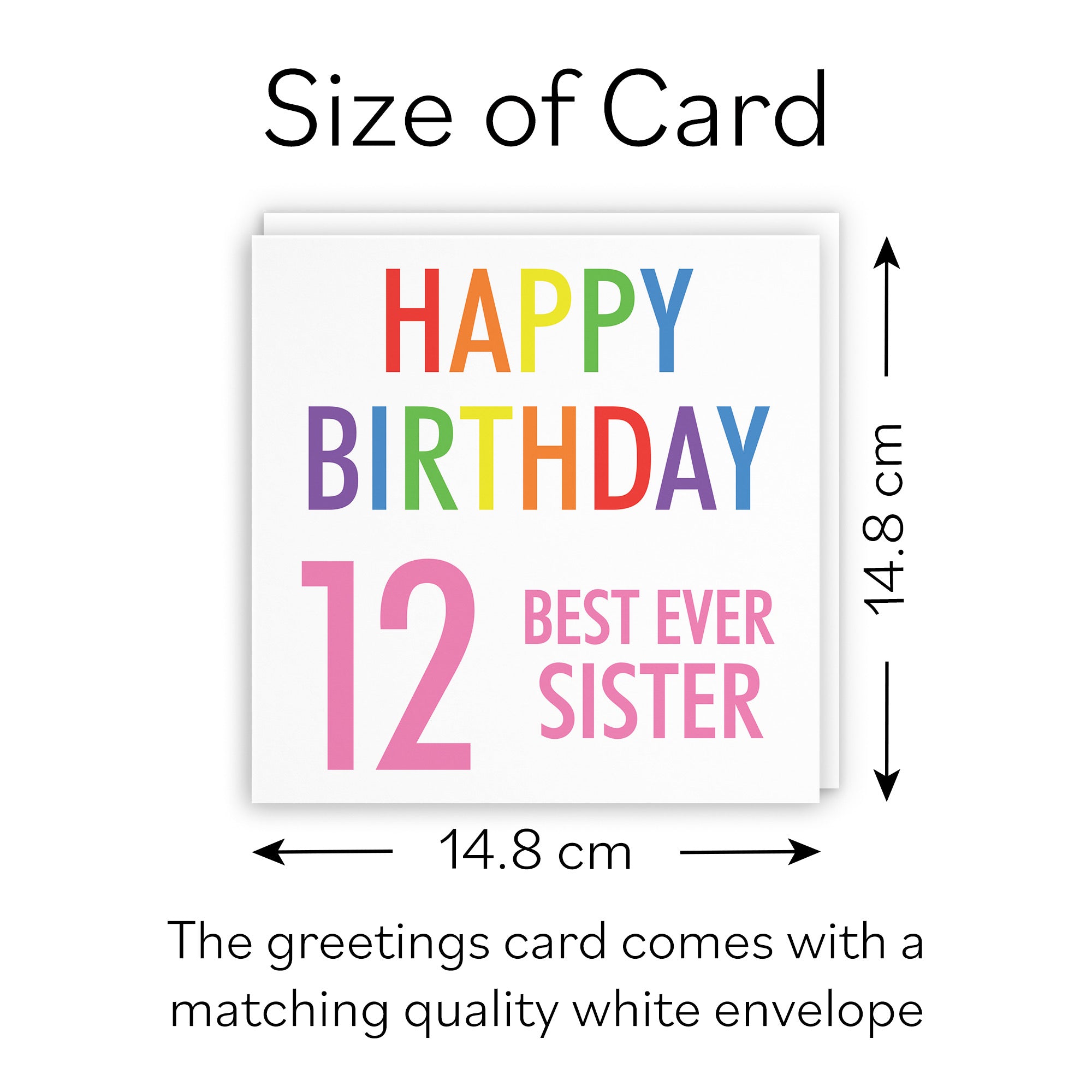 12th Sister Birthday Card Colourful - Default Title (B088BRCZGH)