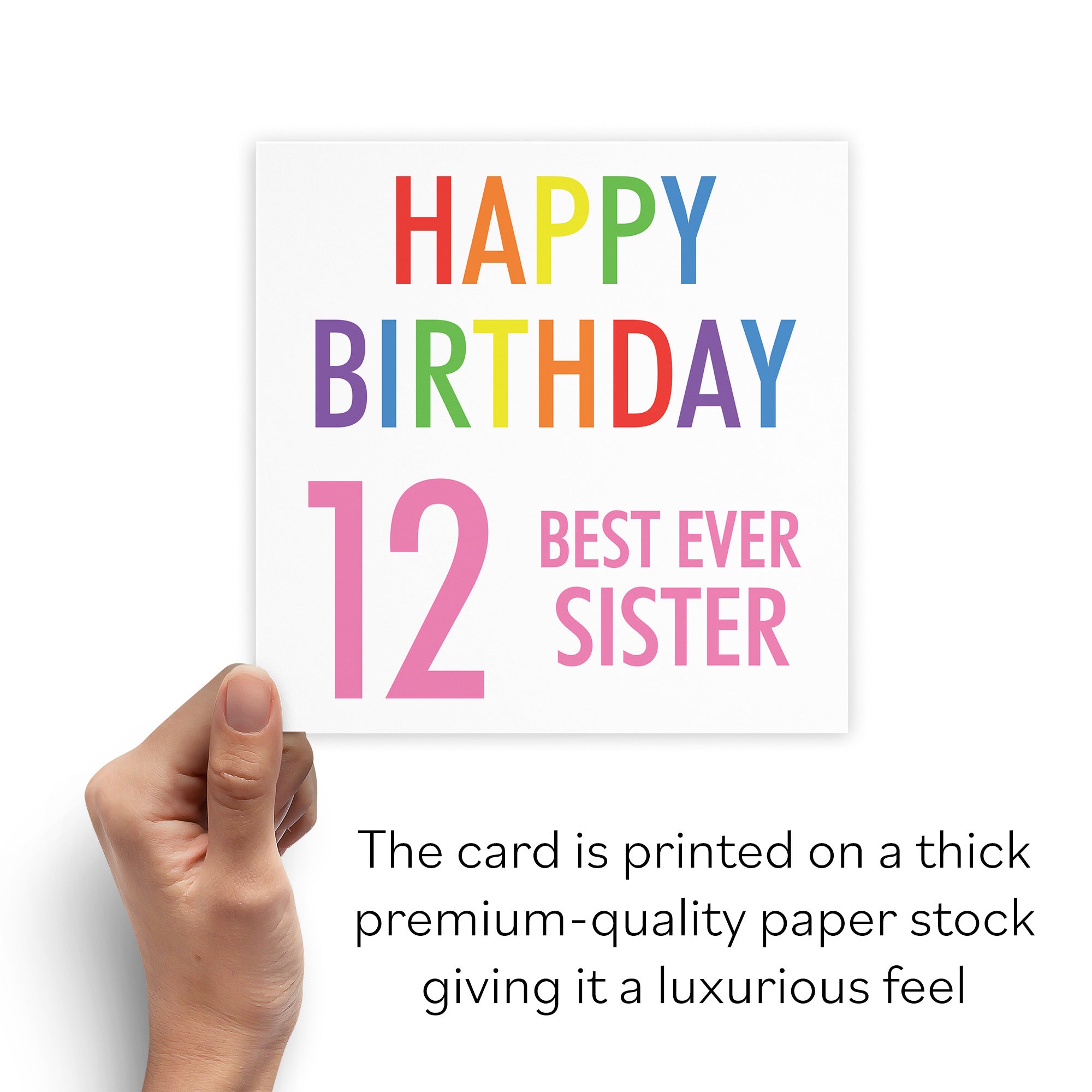 12th Sister Birthday Card Colourful - Default Title (B088BRCZGH)