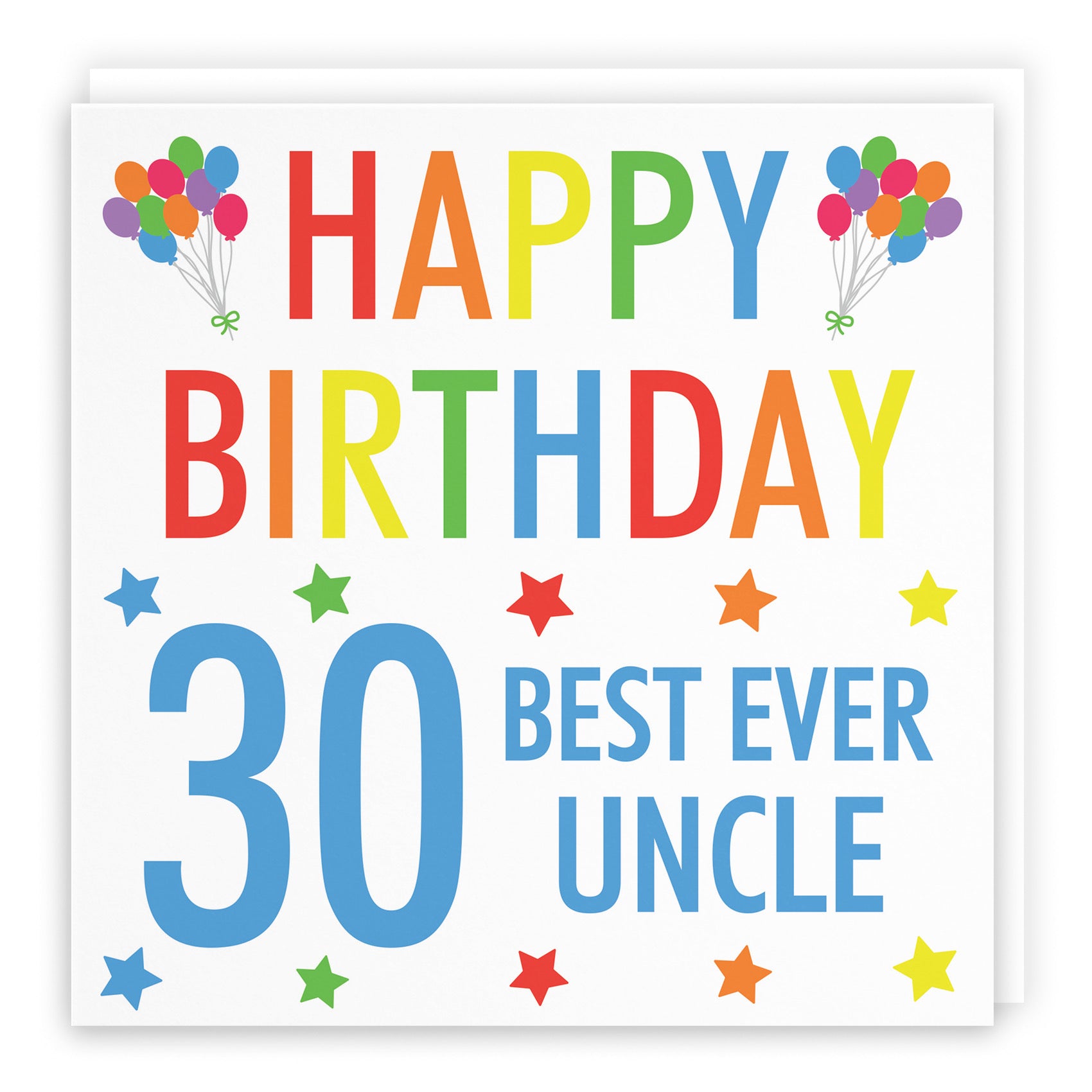 30th Uncle Birthday Card Colourful - Default Title (B088FL9483)