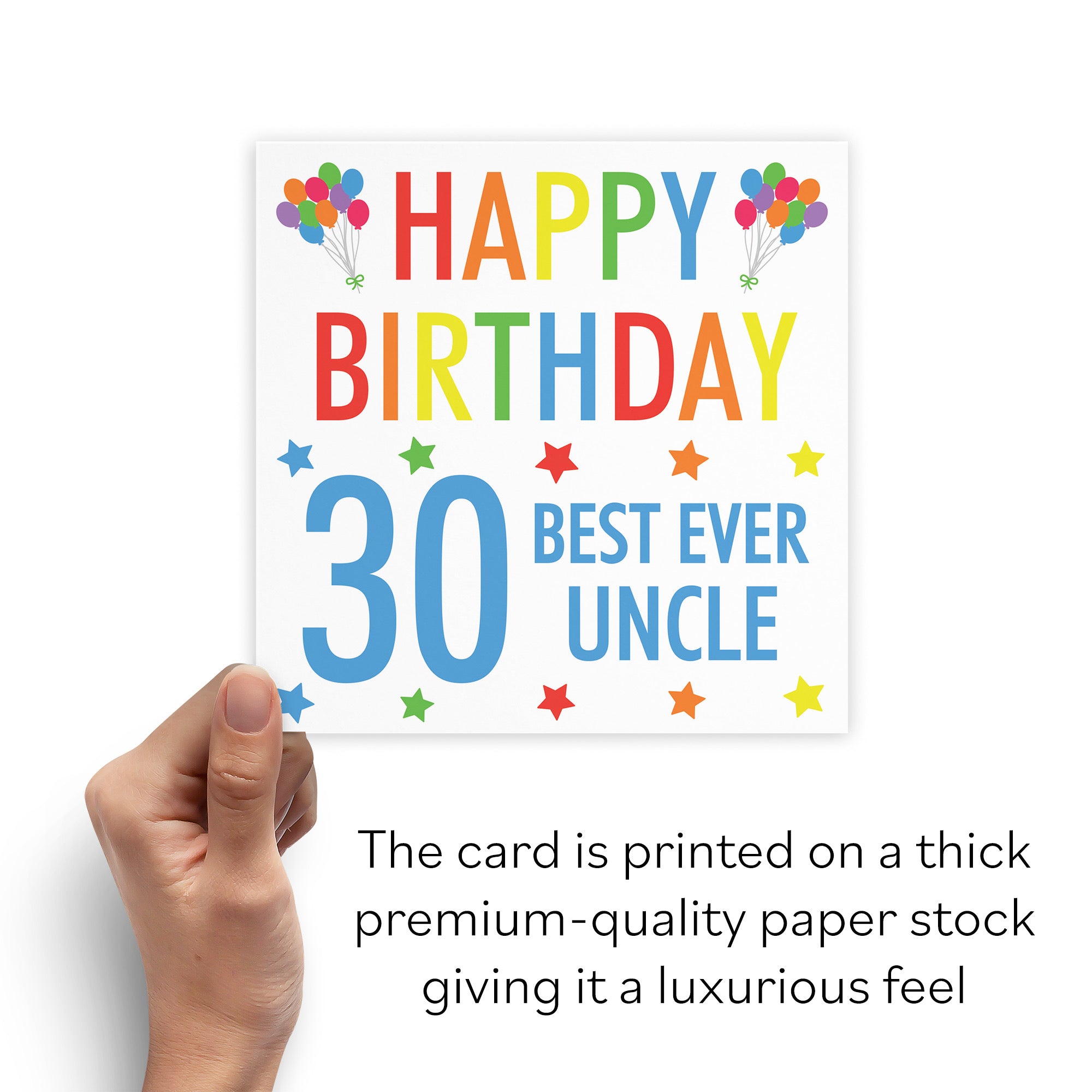 30th Uncle Birthday Card Colourful - Default Title (B088FL9483)