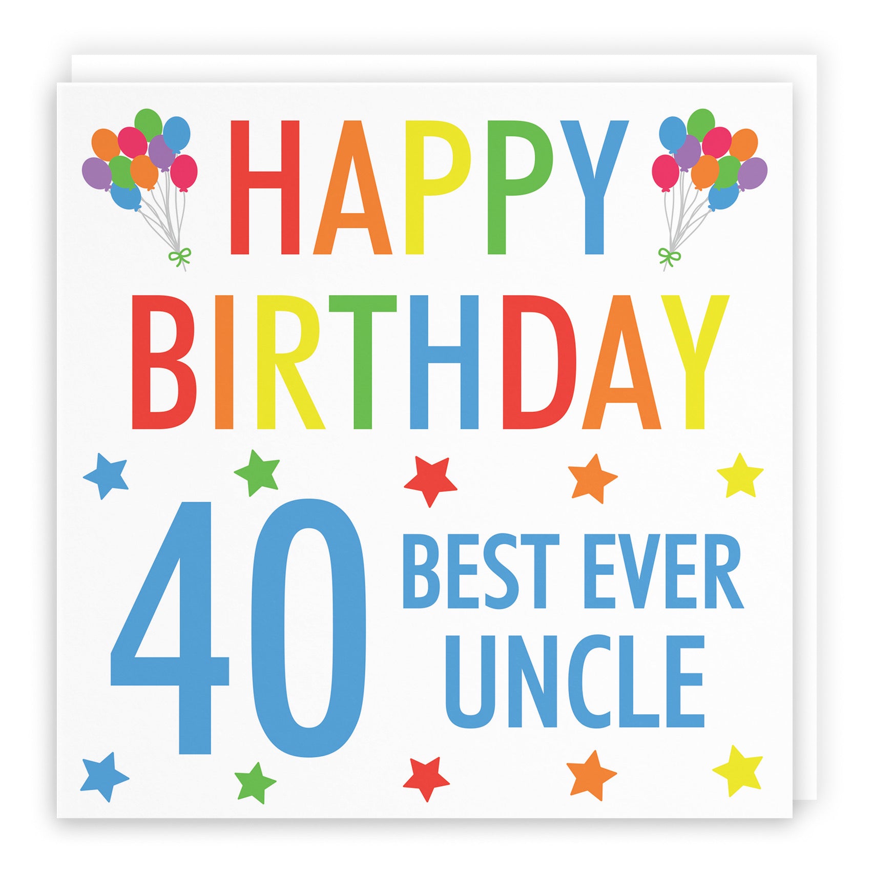 40th Uncle Birthday Card Colourful - Default Title (B088FZTH1N)