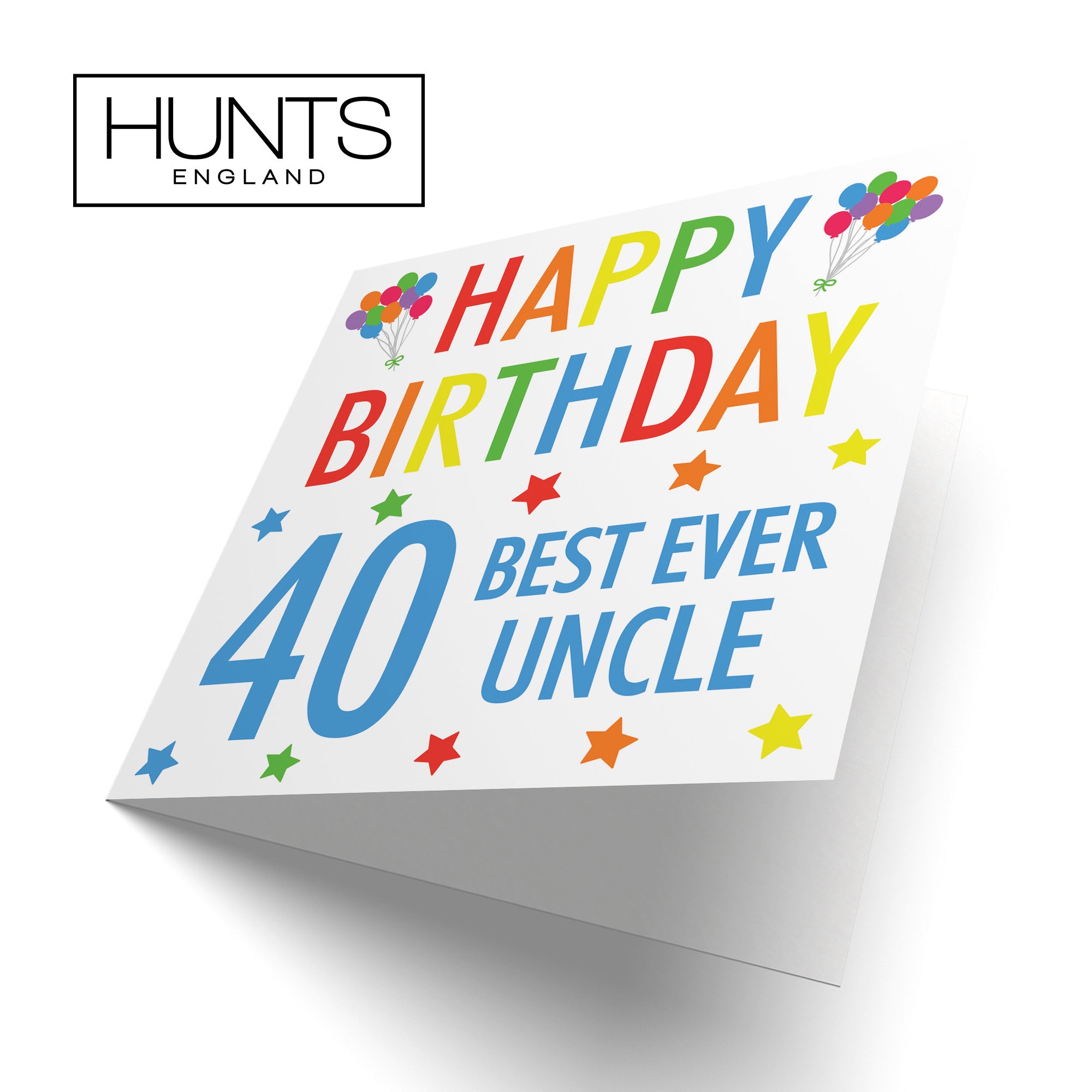 40th Uncle Birthday Card Colourful - Default Title (B088FZTH1N)