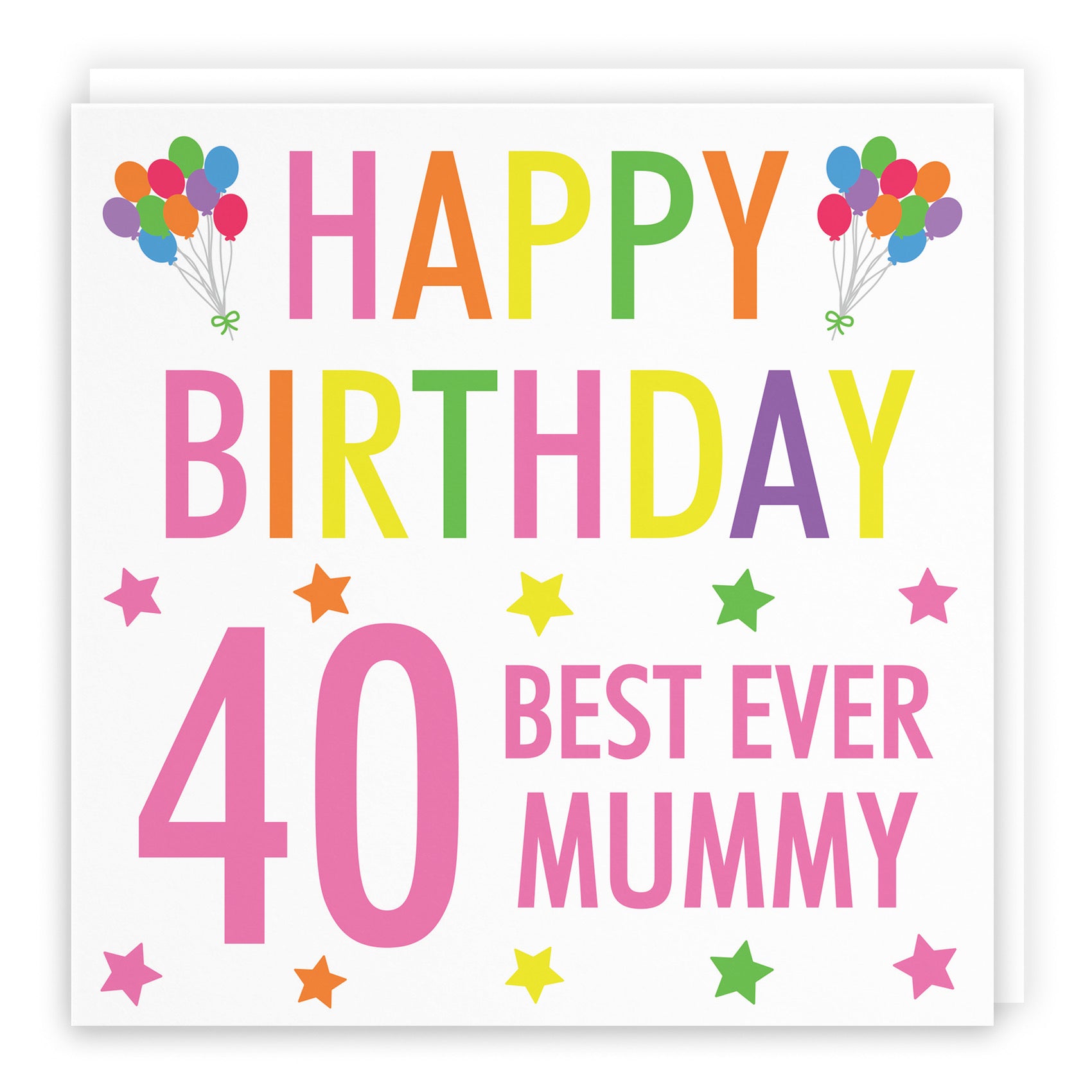 40th Mummy Birthday Card Colourful - Default Title (B088FZYVDW)