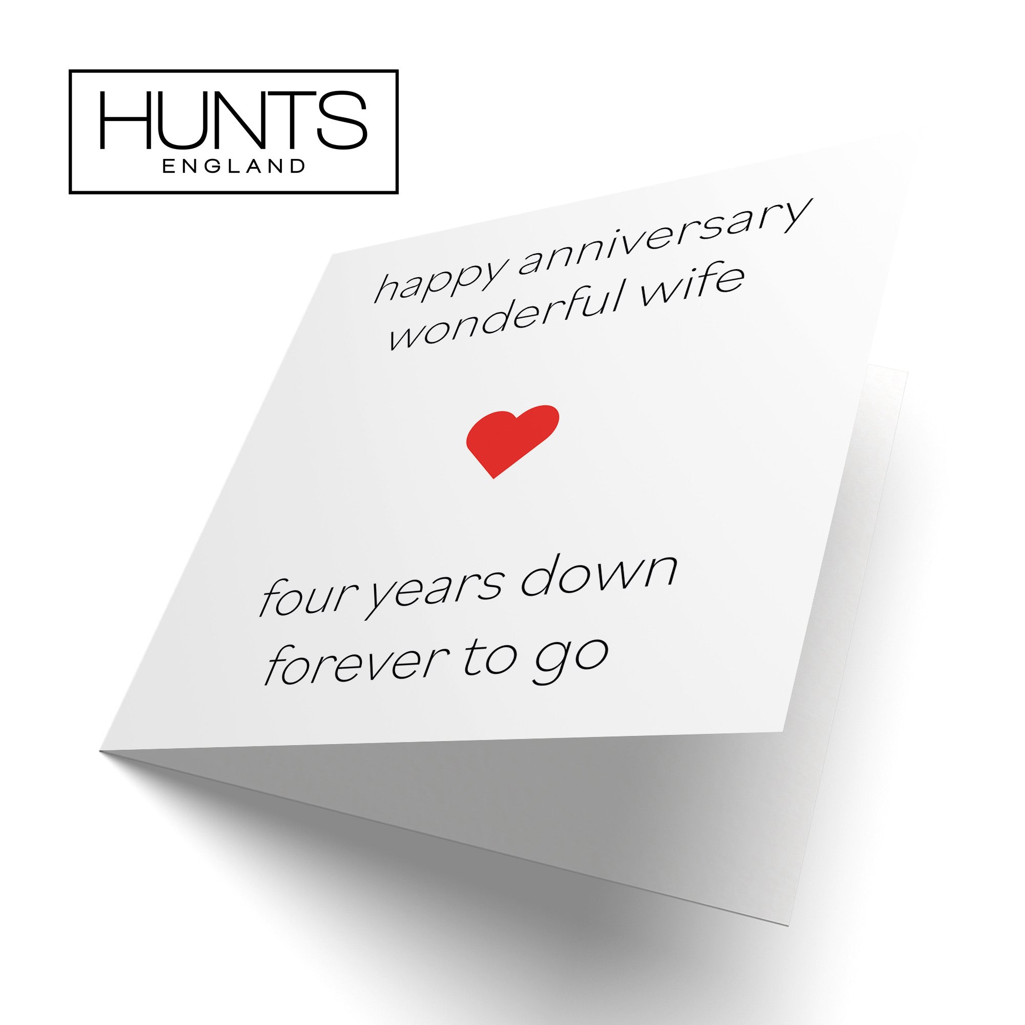 4th Wife Anniversary Card Four Years Down Forever To Go Red Heart - Default Title (B08BX6CQJS)