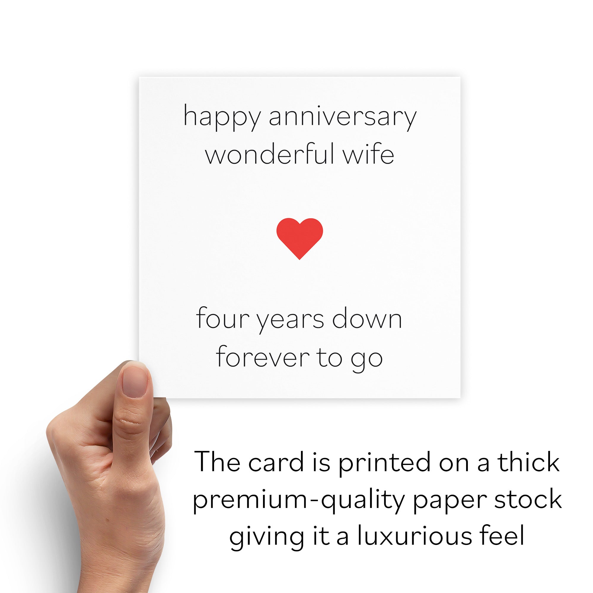 4th Wife Anniversary Card Four Years Down Forever To Go Red Heart - Default Title (B08BX6CQJS)