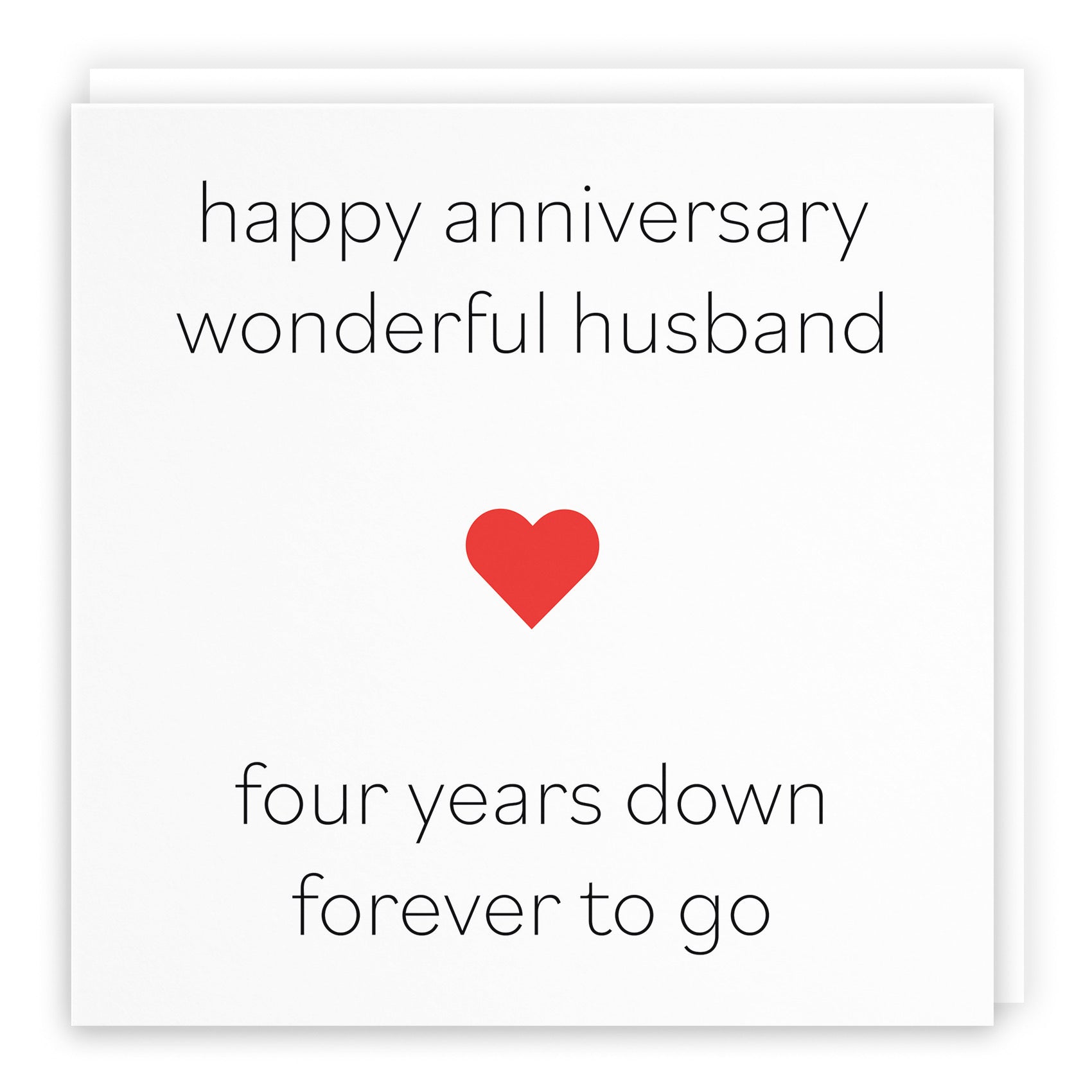 4th Husband Anniversary Card Red Heart - Default Title (B08BX7QGMJ)