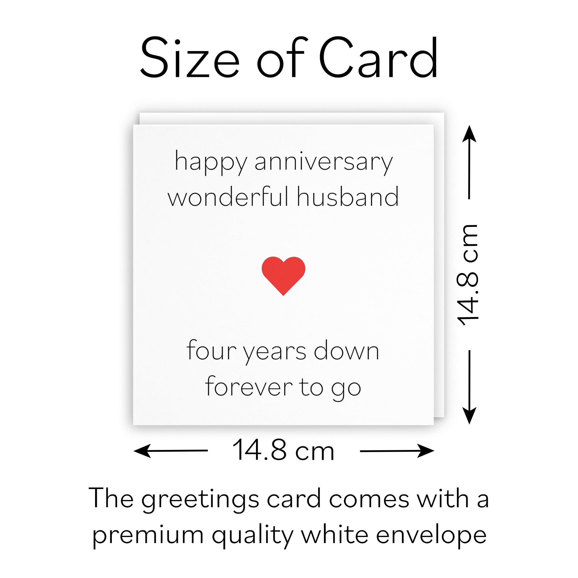 4th Husband Anniversary Card Red Heart - Default Title (B08BX7QGMJ)