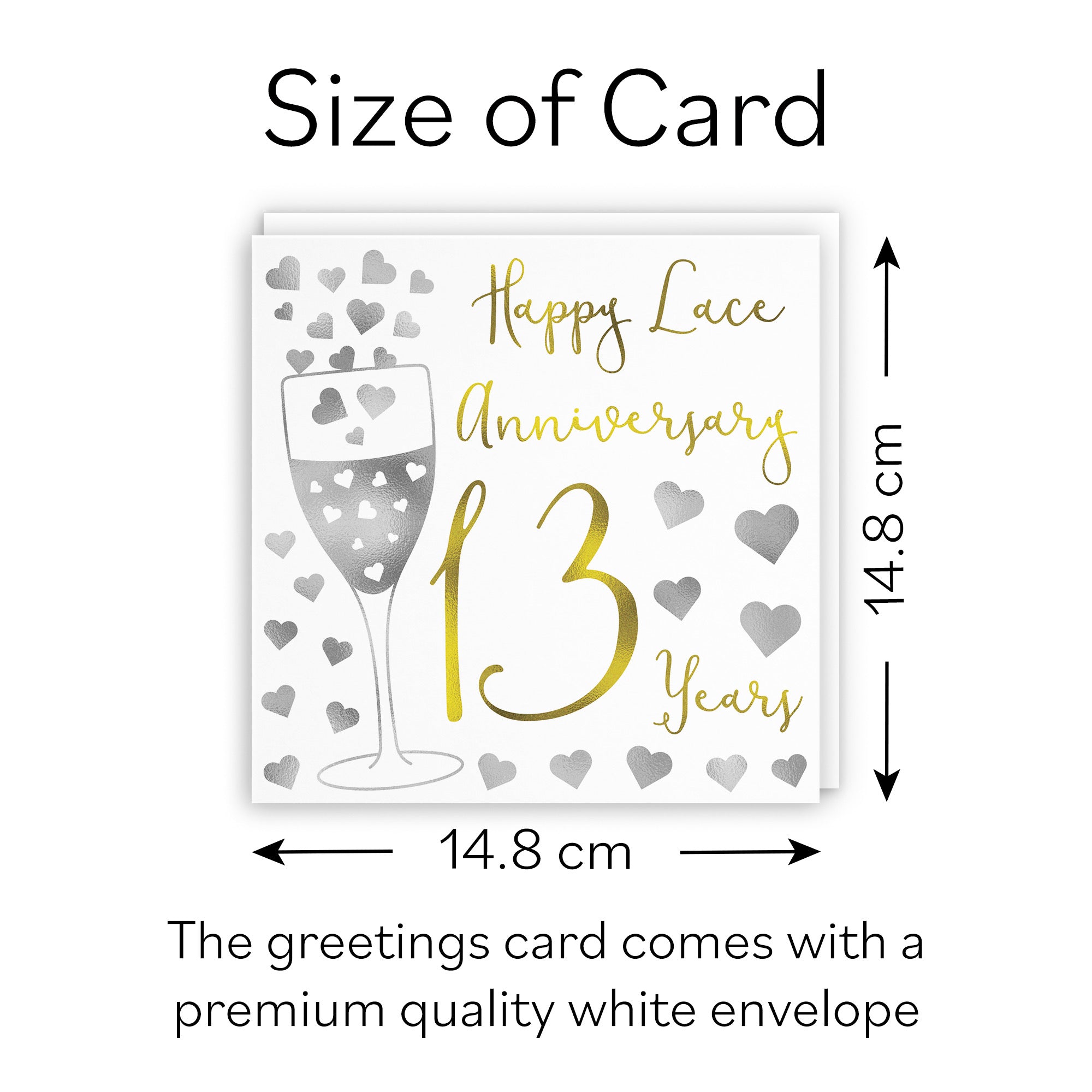 13th Anniversary Card Silver Hearts - Default Title (B08FGK81FC)