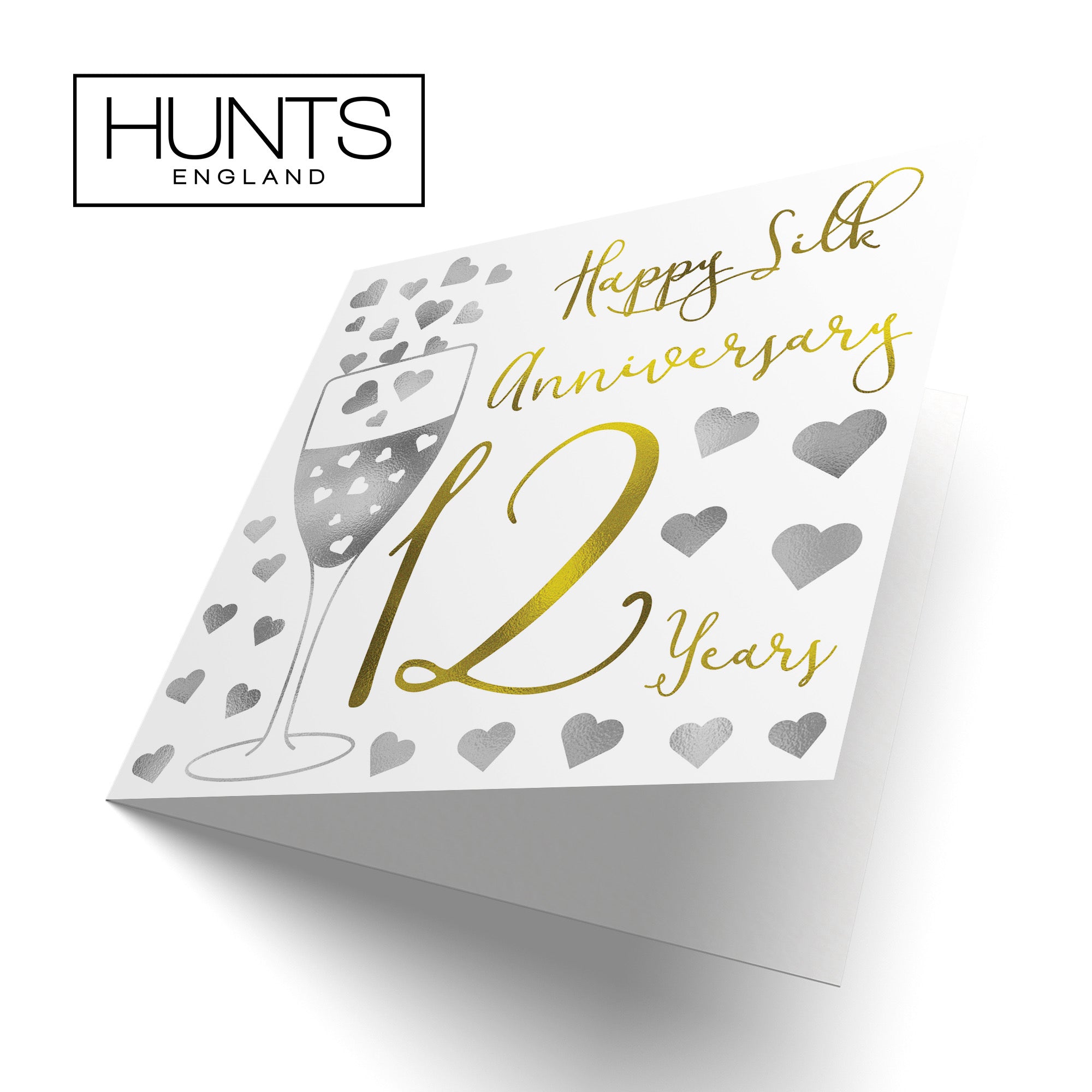 12th Anniversary Card Silver Hearts - Default Title (B08FGMNBJW)