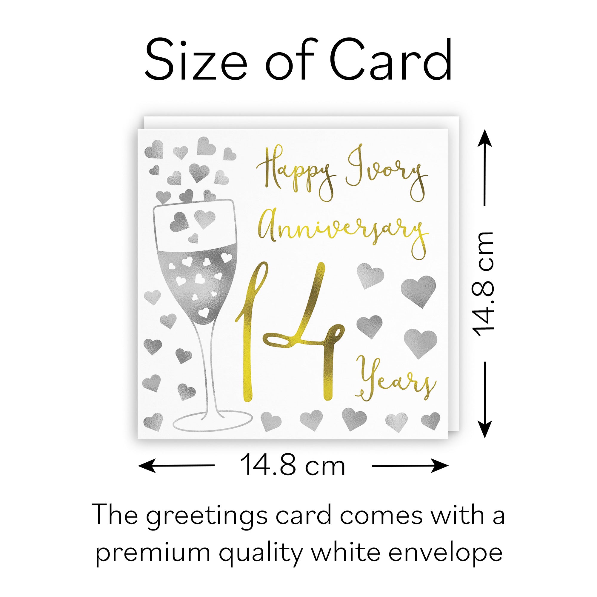 14th Anniversary Card Silver Hearts - Default Title (B08FGMNBT2)