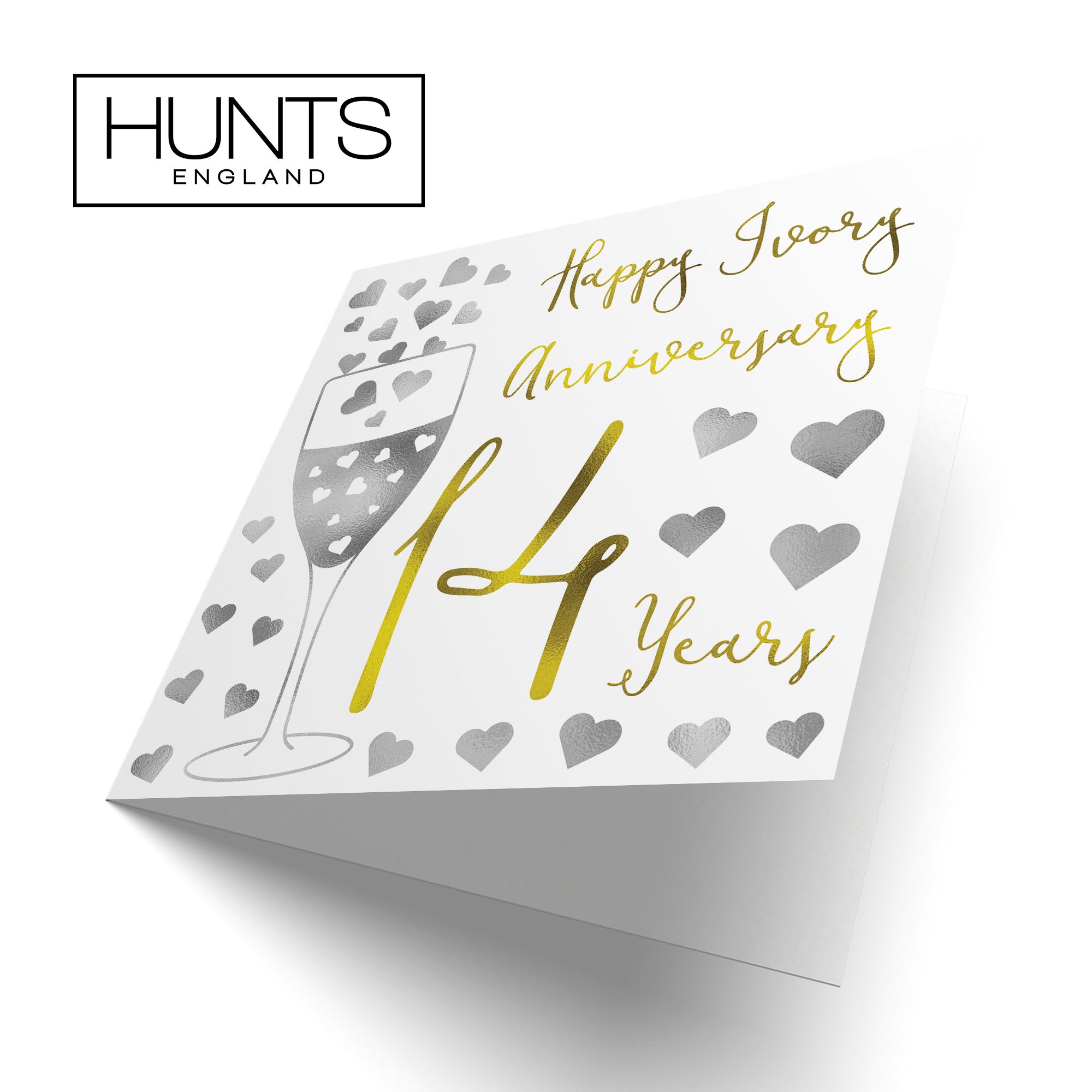 14th Anniversary Card Silver Hearts - Default Title (B08FGMNBT2)